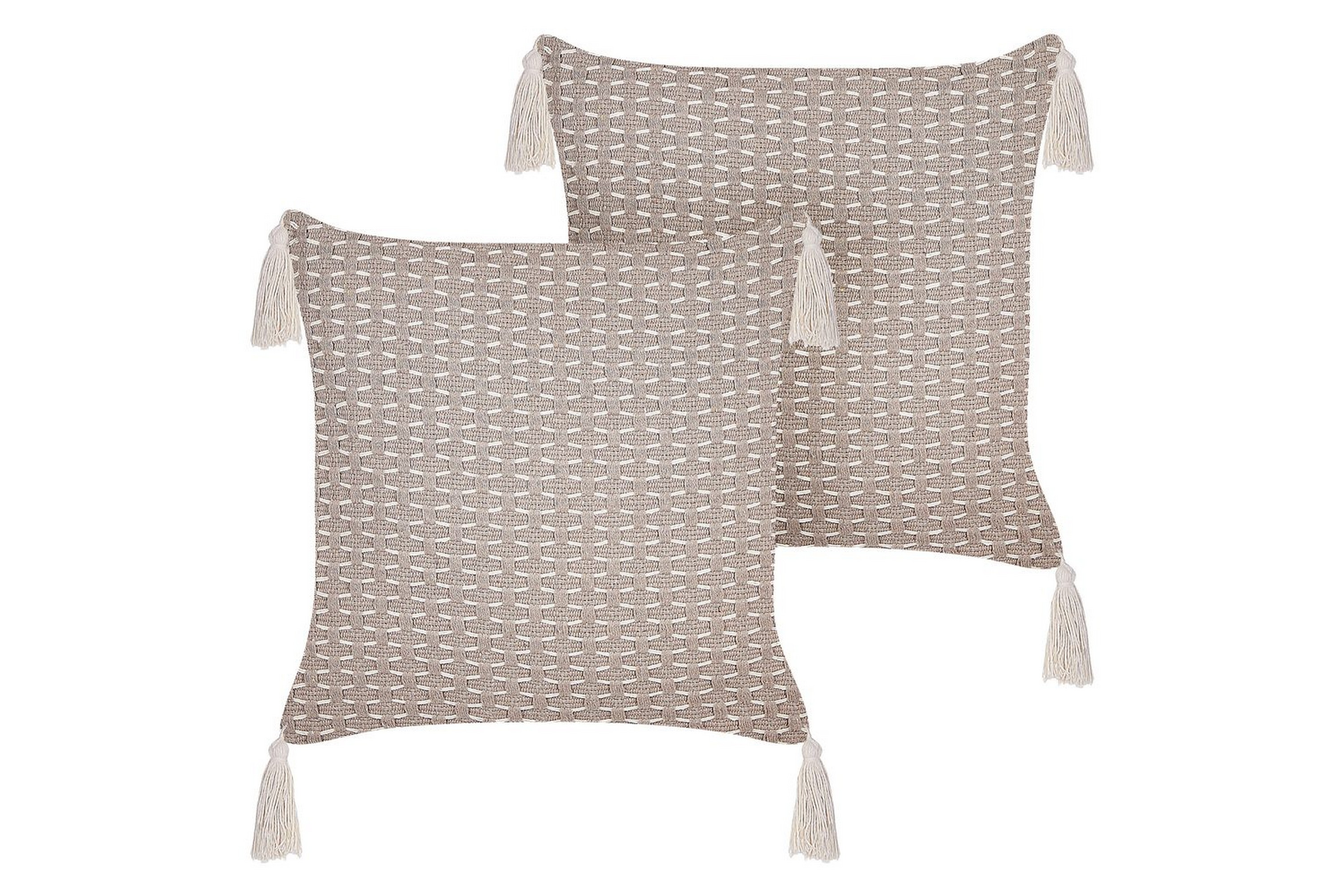 Prydnadskuddar Hakone set om 2 Taupe, Fyrkantig Taupe, Fyrkantig