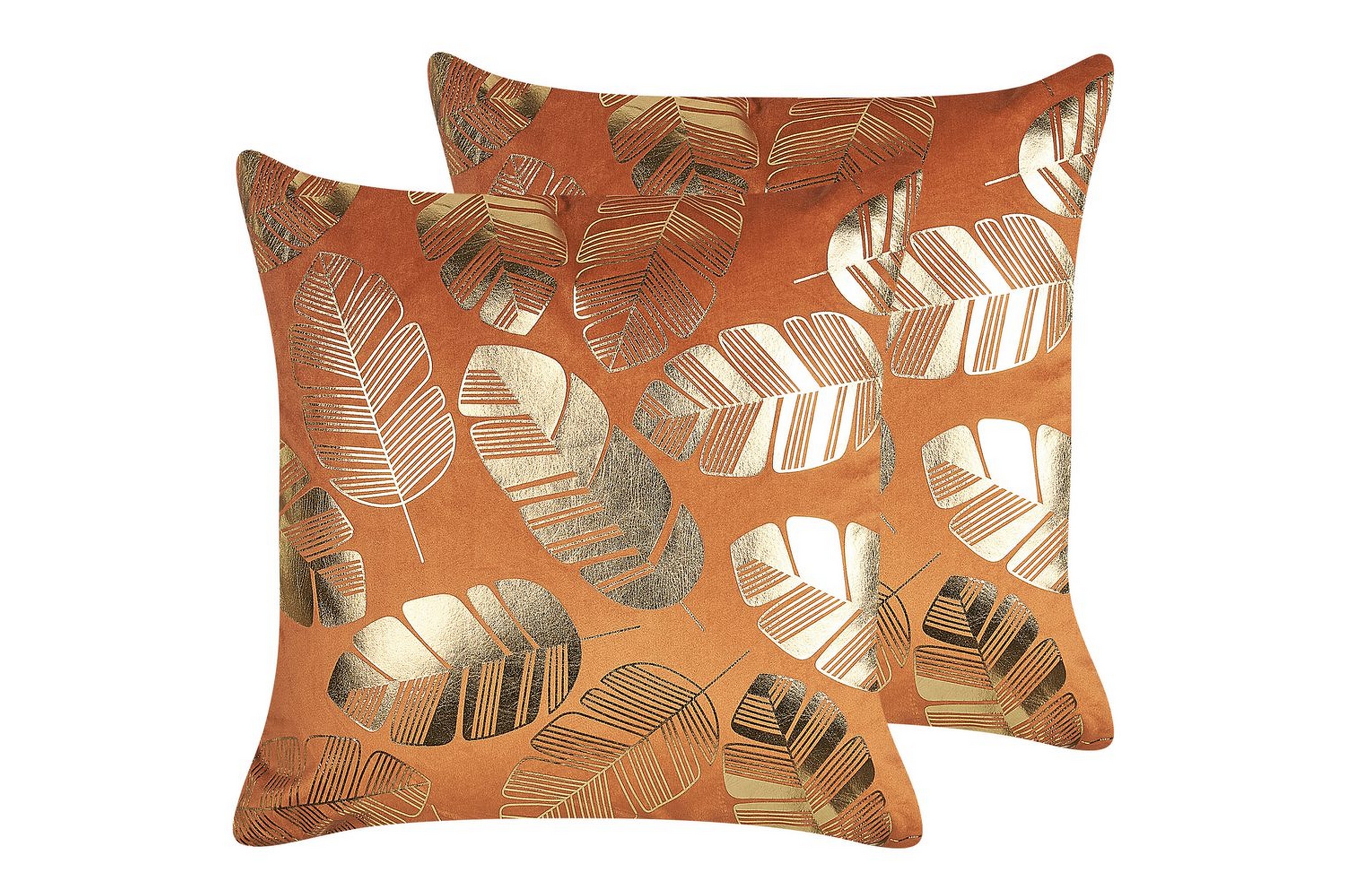 Prydnadskuddar Sunflower set om 2 Orange/guld Orange/guld
