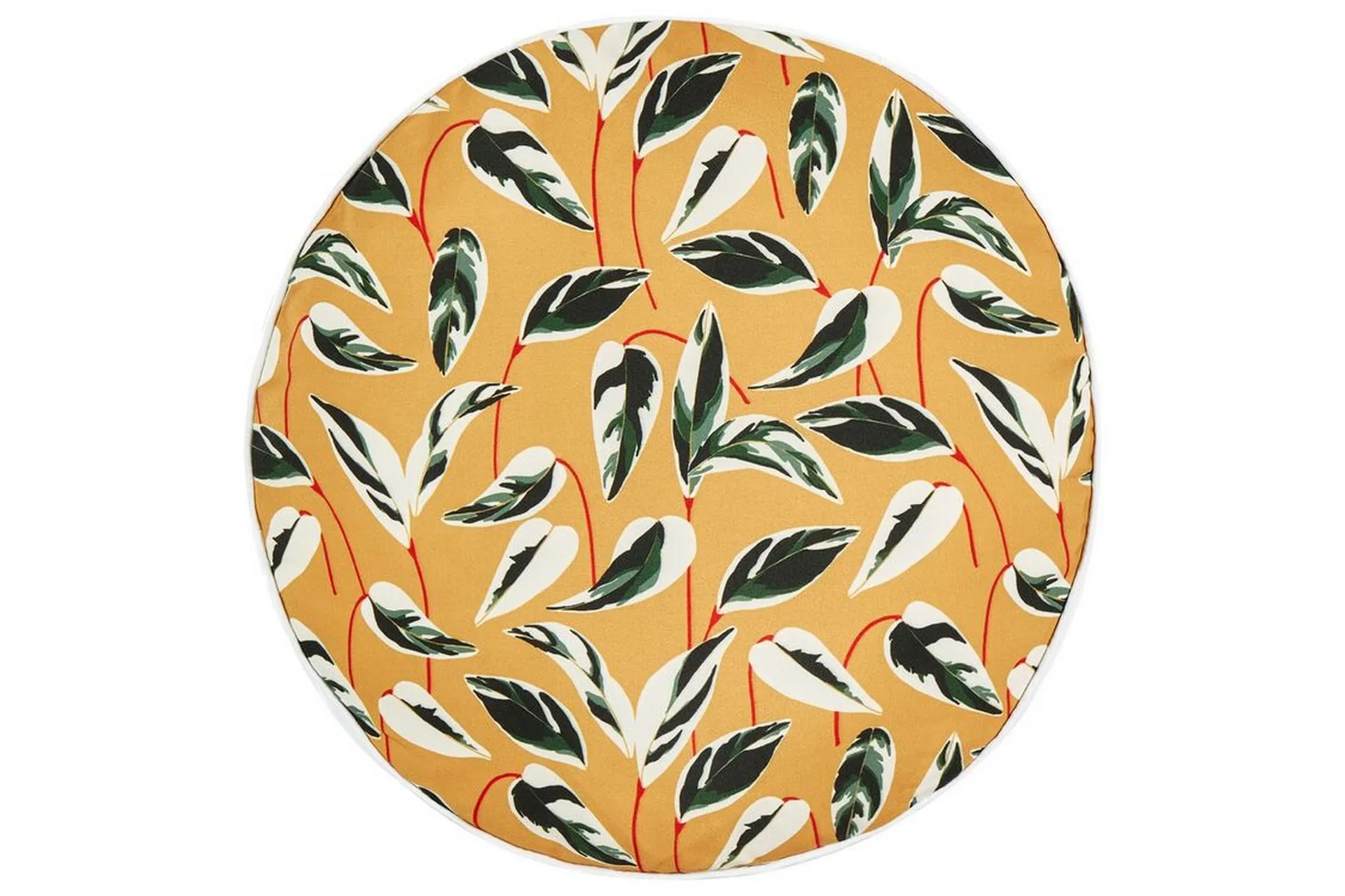 utomhuskudde macerata 40 cm rund - gul/grön/vit