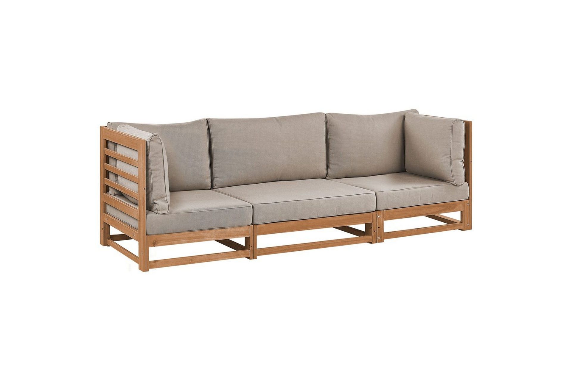 3-sitssoffa Trani Ljus trä/grått/beige, Ja - Ljus trä/grått/beige, Ja