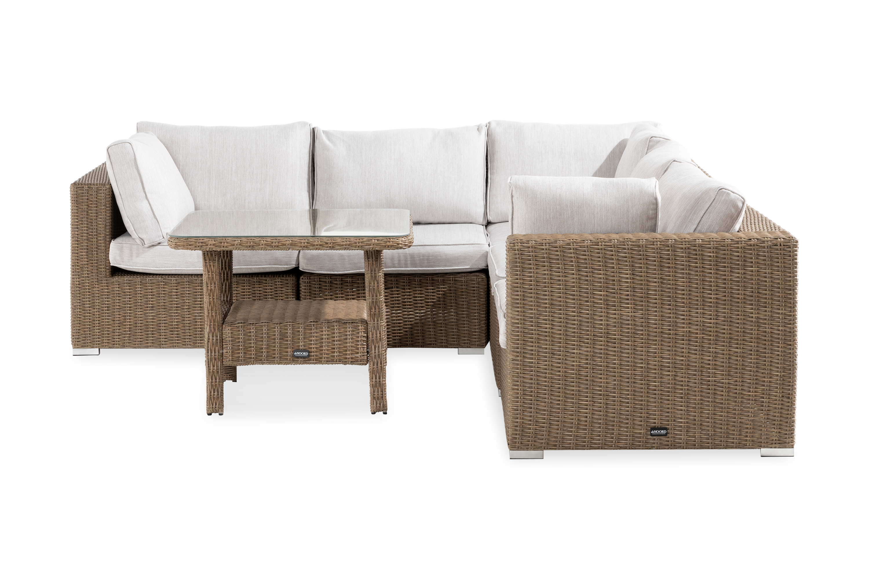 6-sits Loungegrupp Marcus Mörkbeige Vita dynor