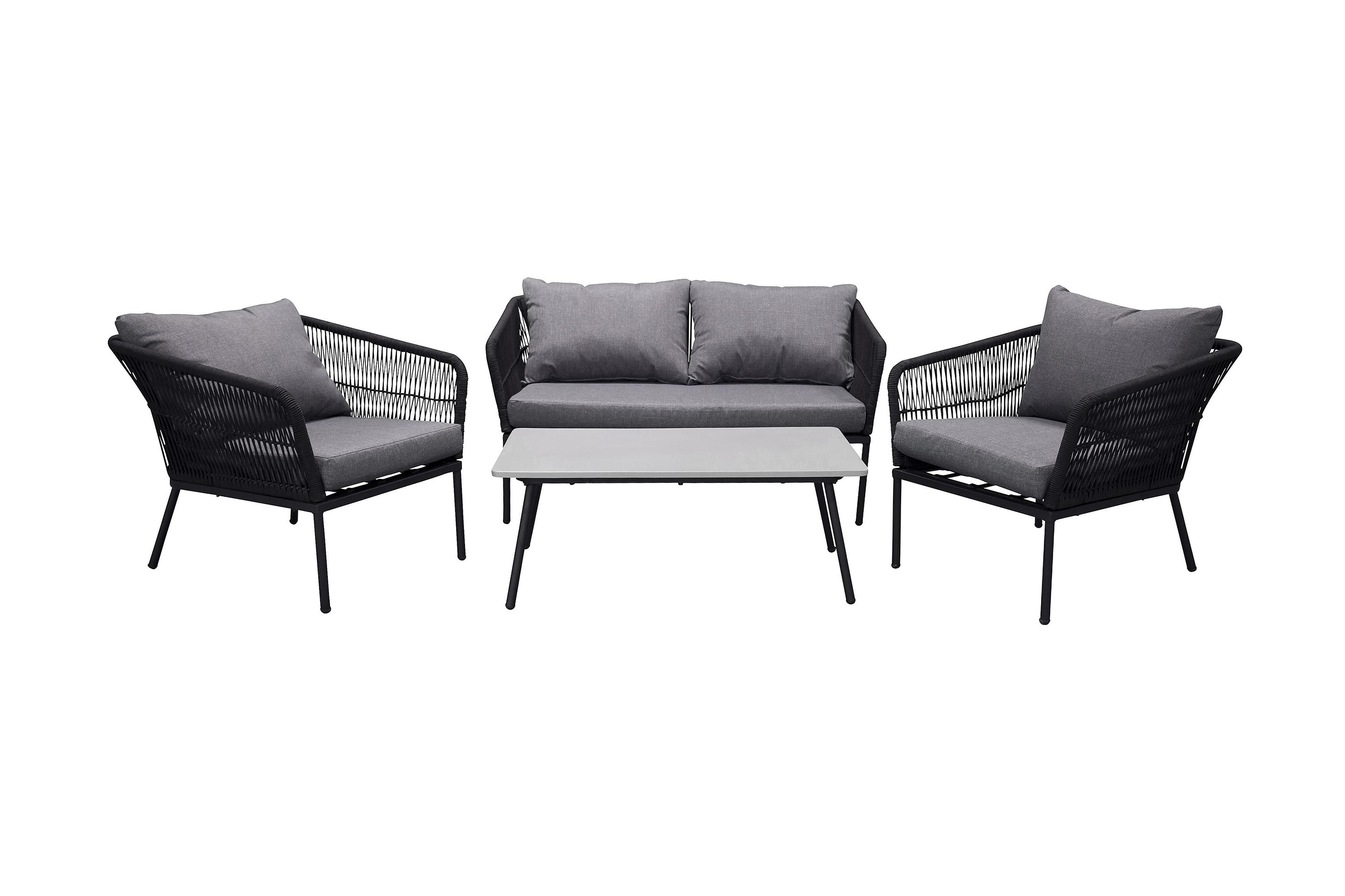 Lindos Loungegrupp Utomhus Svart/Grå
