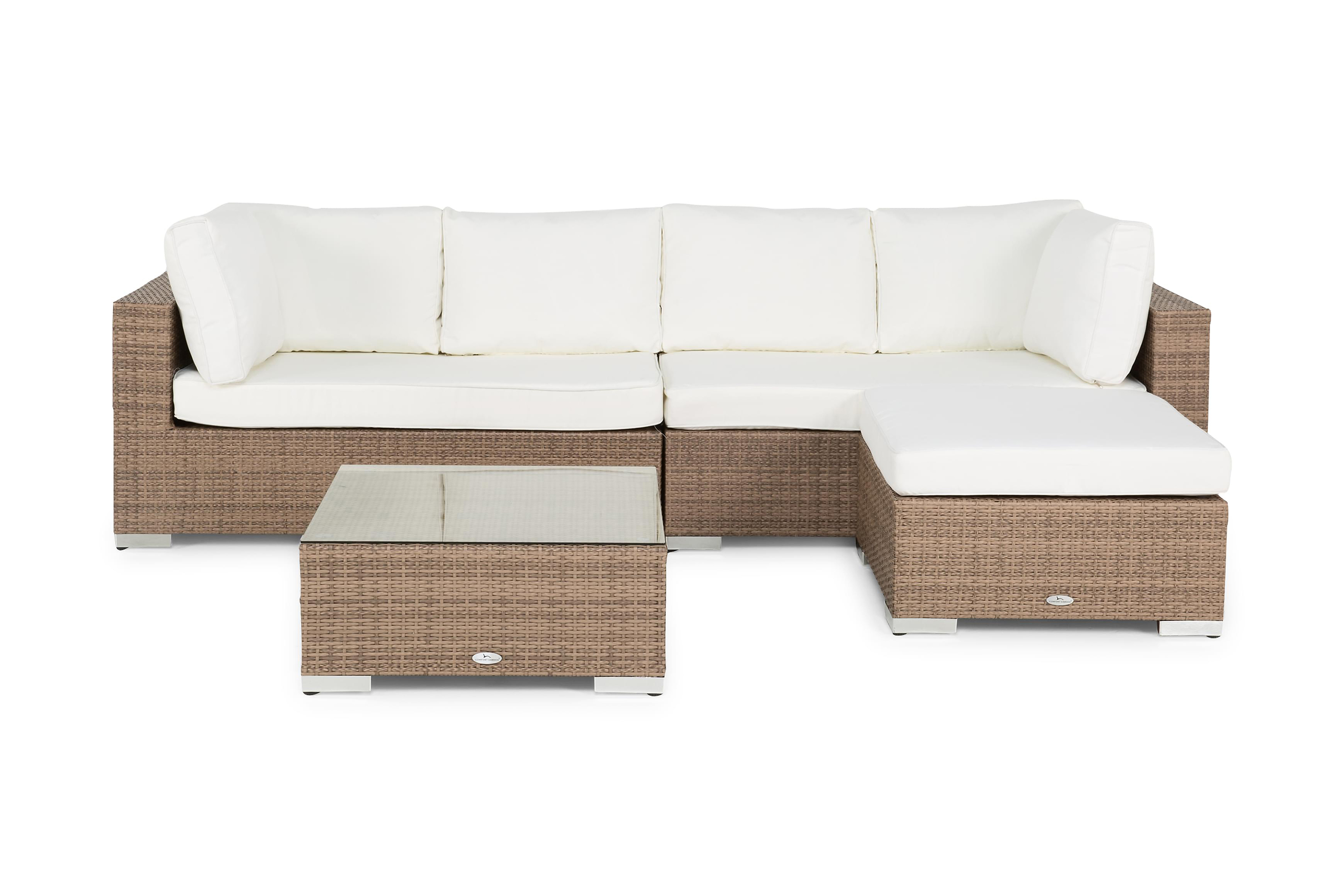 Loungegrupp Bahamas 4-sits 2 Divan/Bord Sand Vita dynor