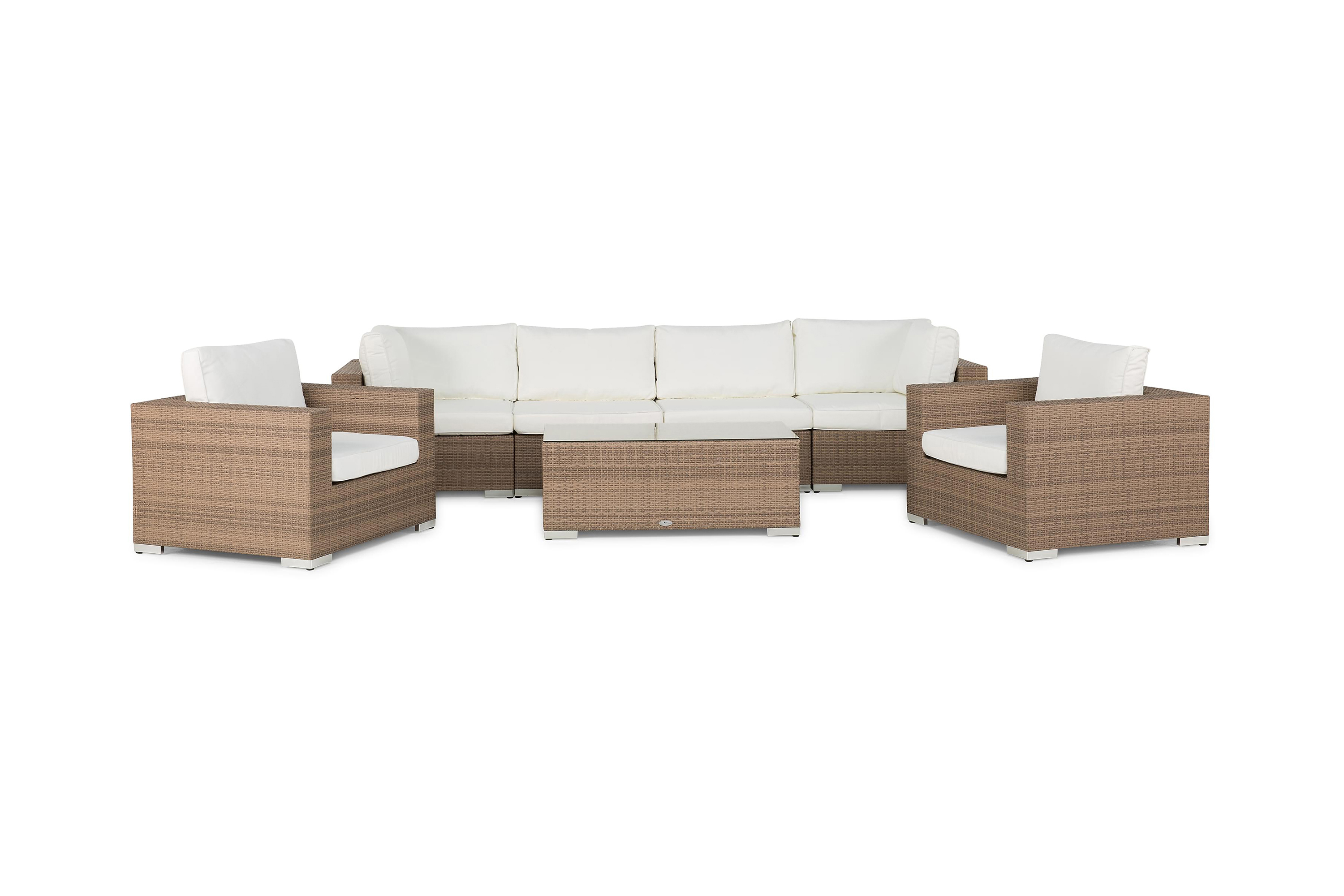 Loungegrupp Bahamas 6-sits 1 Bord Sand Vita dynor