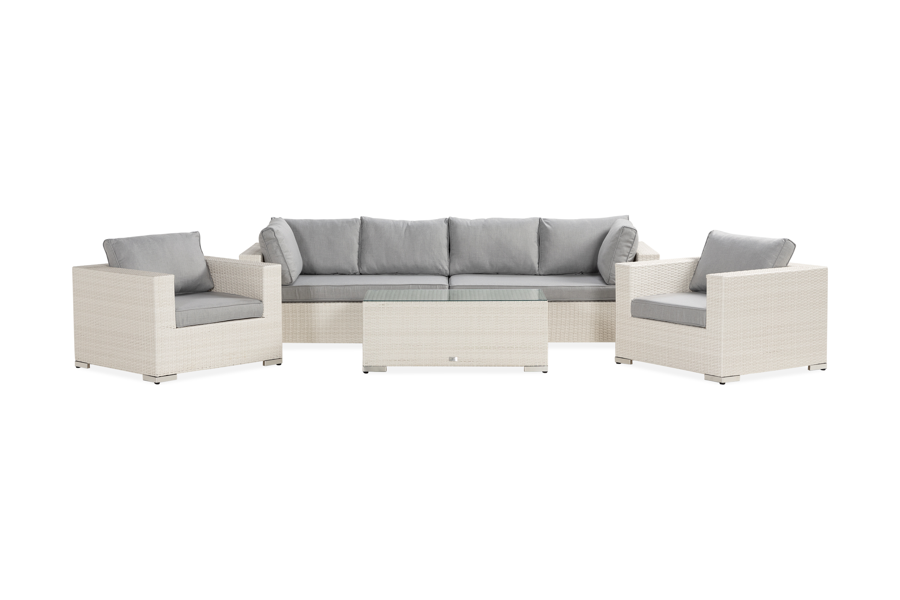 Loungegrupp Bahamas 6-sits Bord Brun Gråa dynor