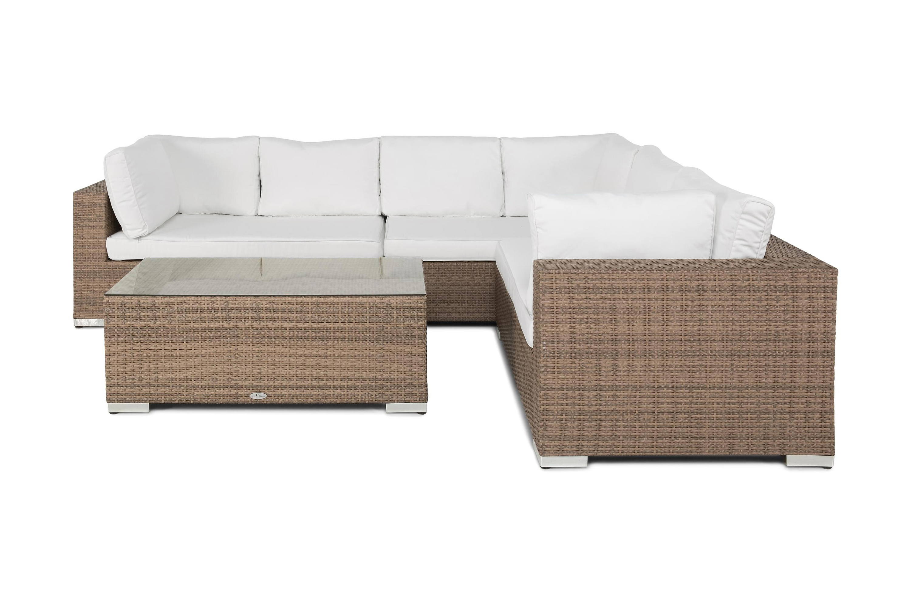 Loungegrupp Bahamas 6-sits Bord Sand Brun Vita dynor