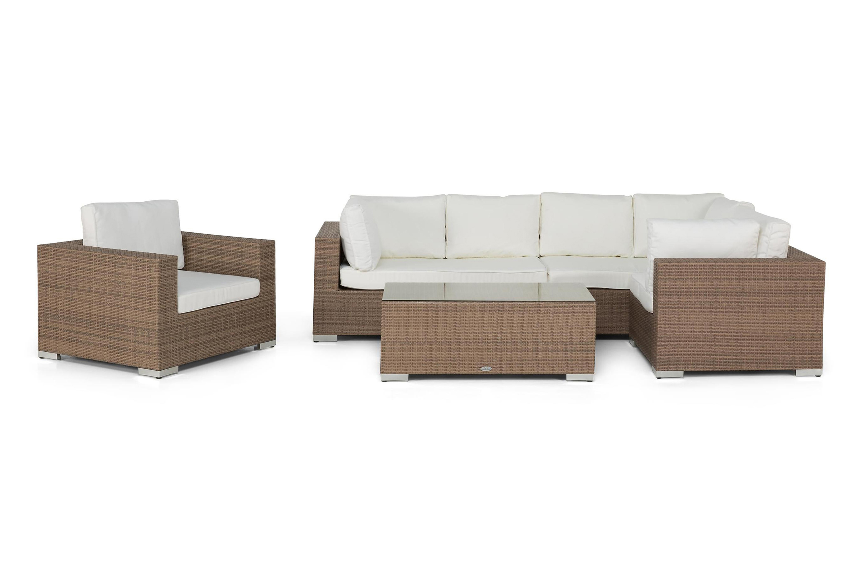 Loungegrupp Bahamas 6-sits Bord Sand Vita dynor