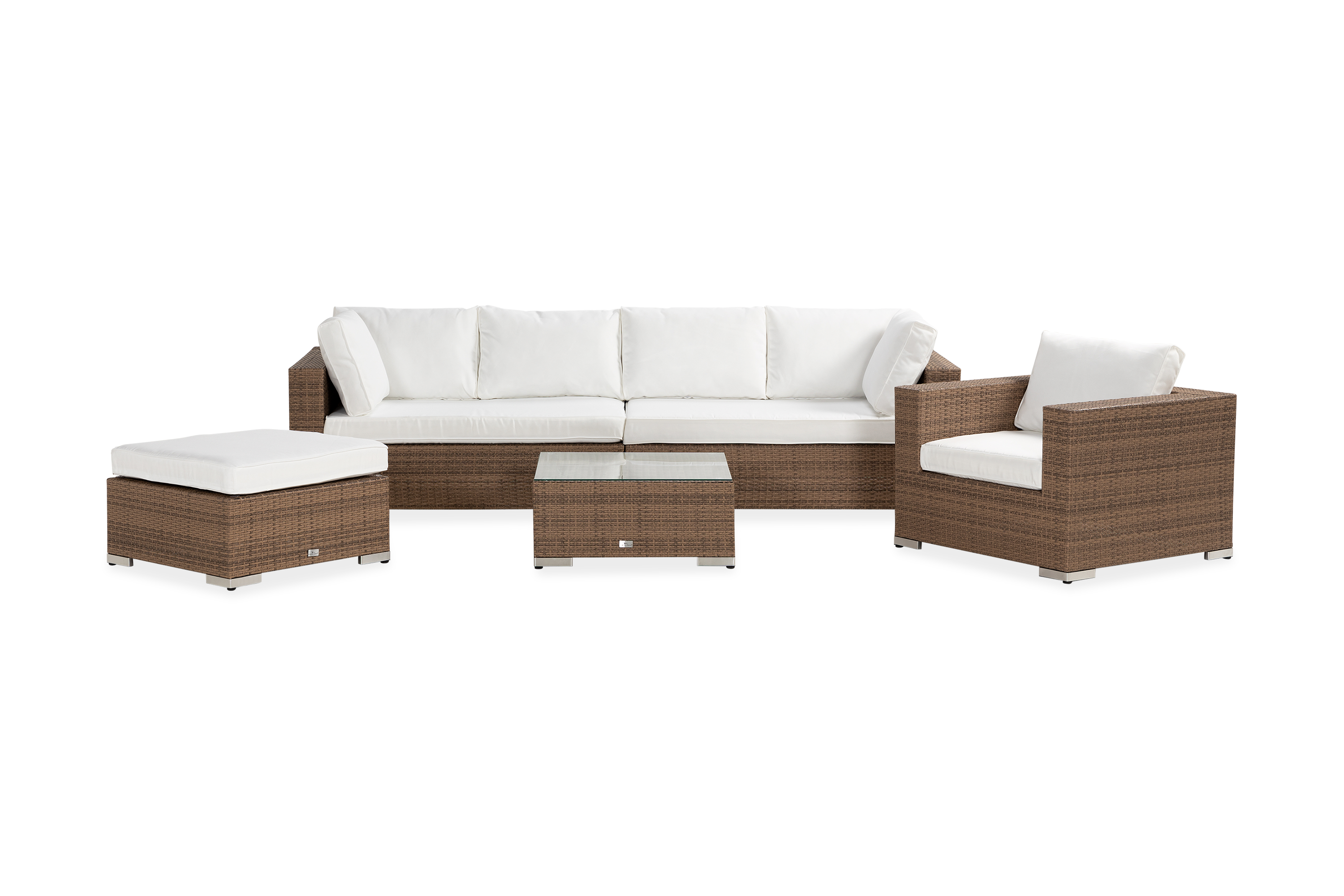 Loungegrupp Bahamas 7-sits 2 Divan/Bord Beige Vita dynor