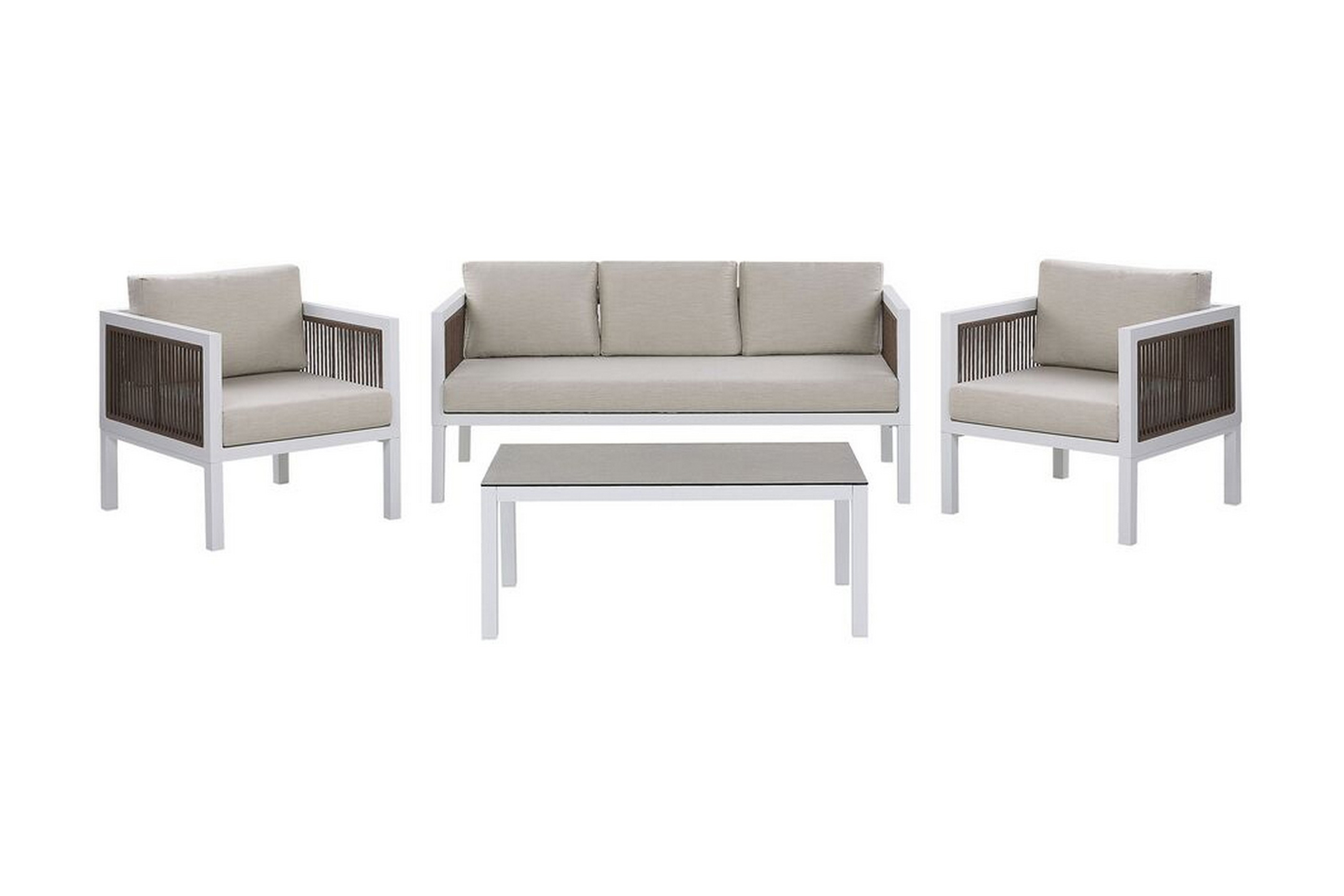 Loungegrupp Utomhus Columbero 5-sits Vit/Brun