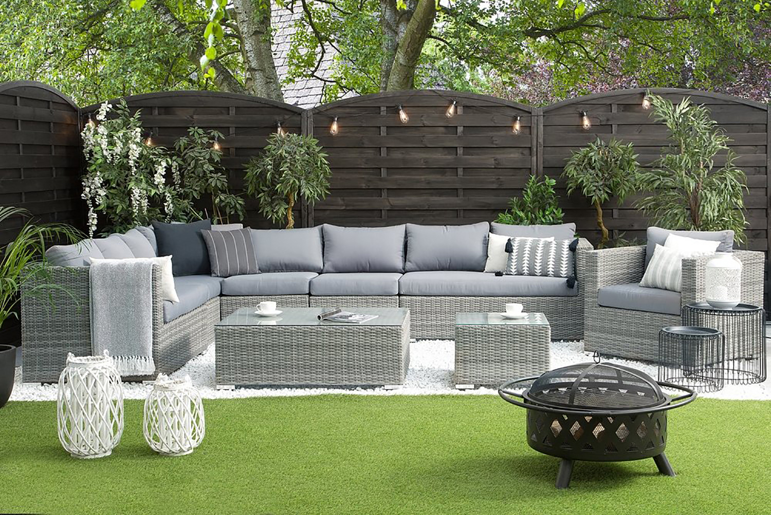 Loungegrupp Utomhus Comfy 76 cm Grå