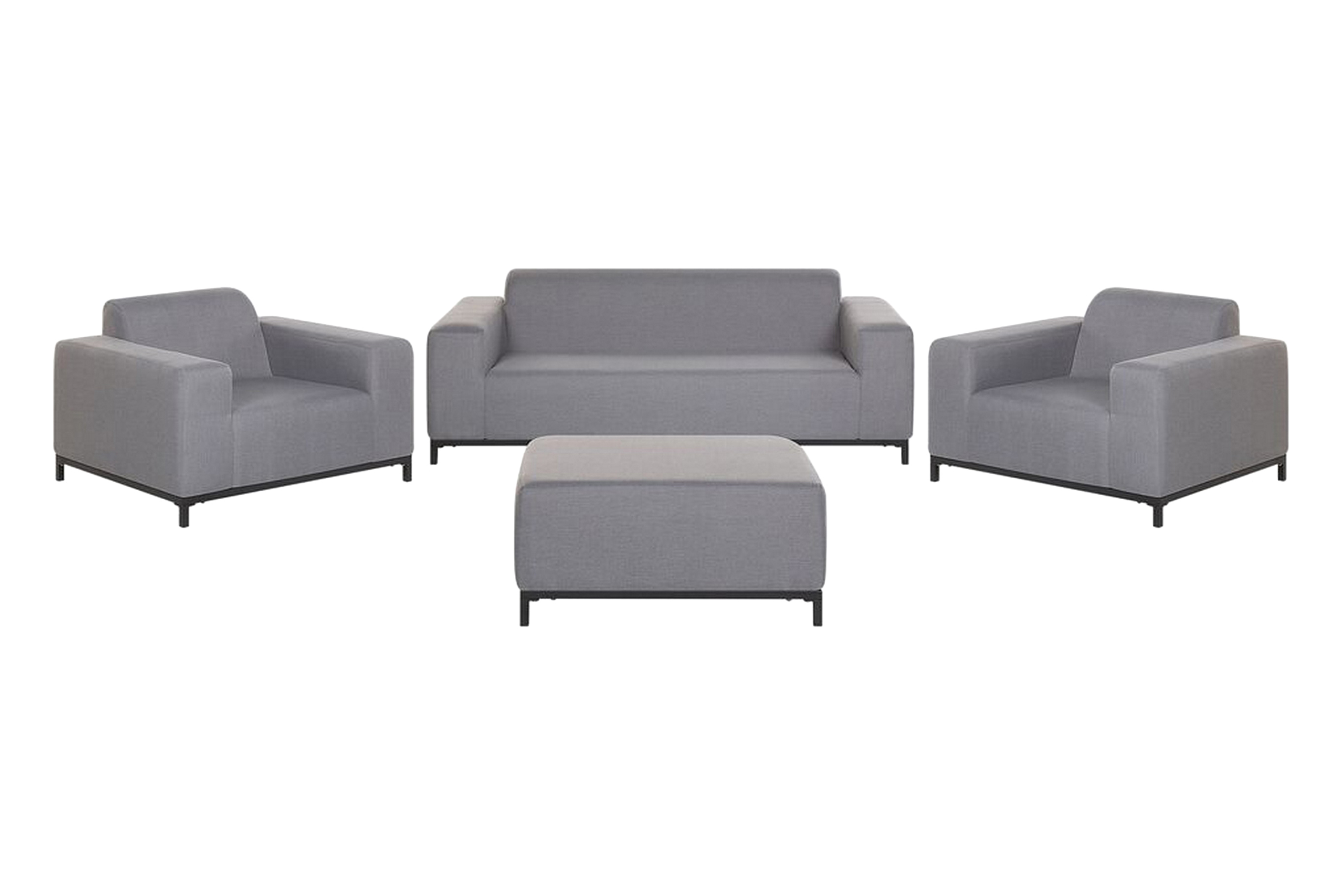Loungegrupp Utomhus Hughen 5-sits GråSvart
