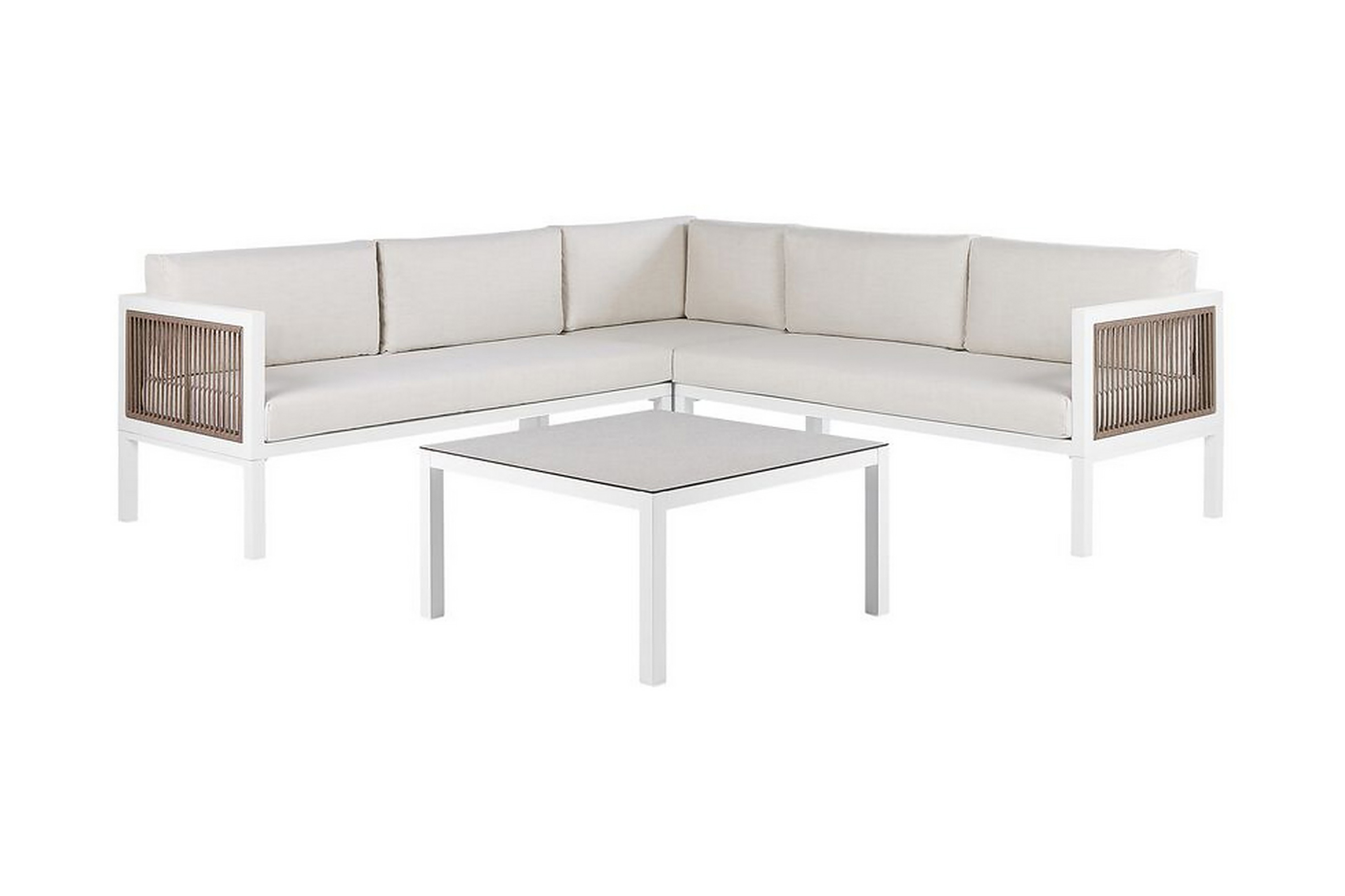 Loungegrupp Utomhus vit/brun BORELLO Vit