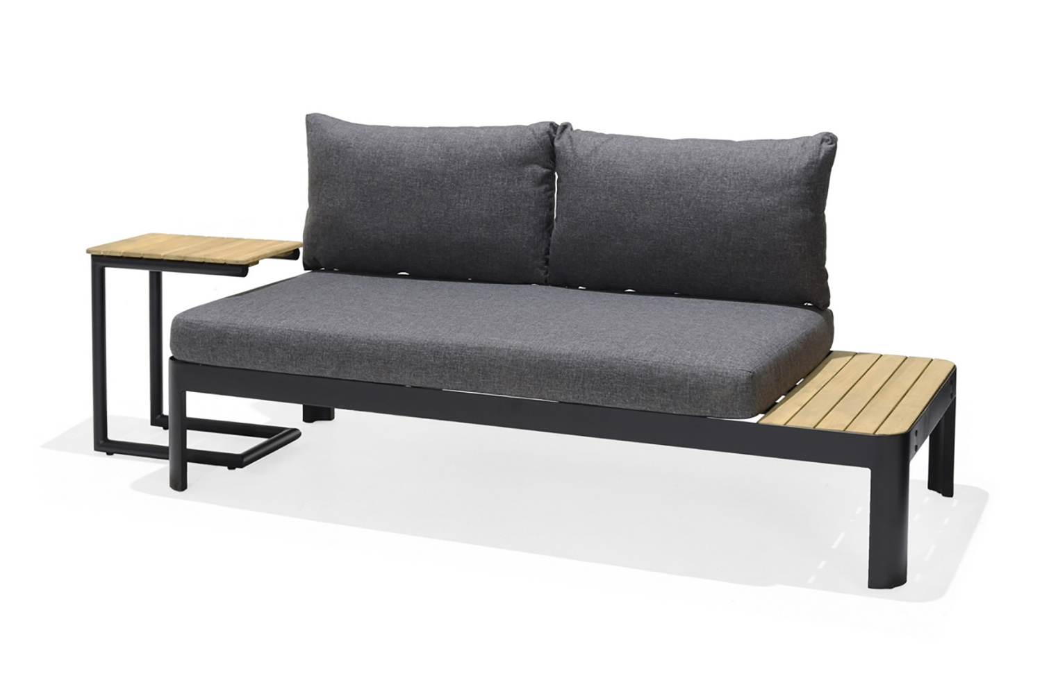 Loungegrupp Utomhus Portals 2-sits Teak/Svart
