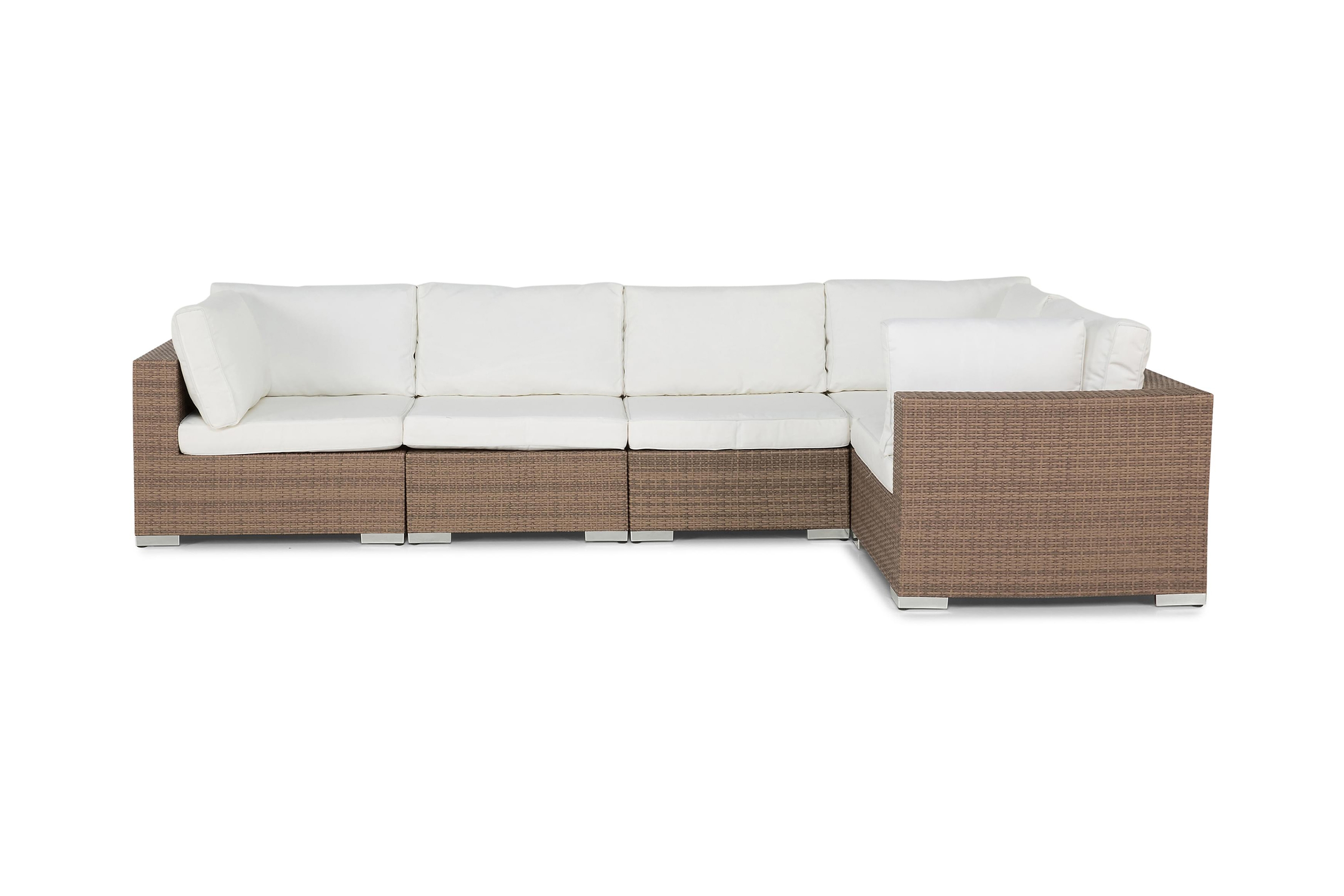 Loungesoffa Bahamas 5-sits Sand Beige Vita dynor