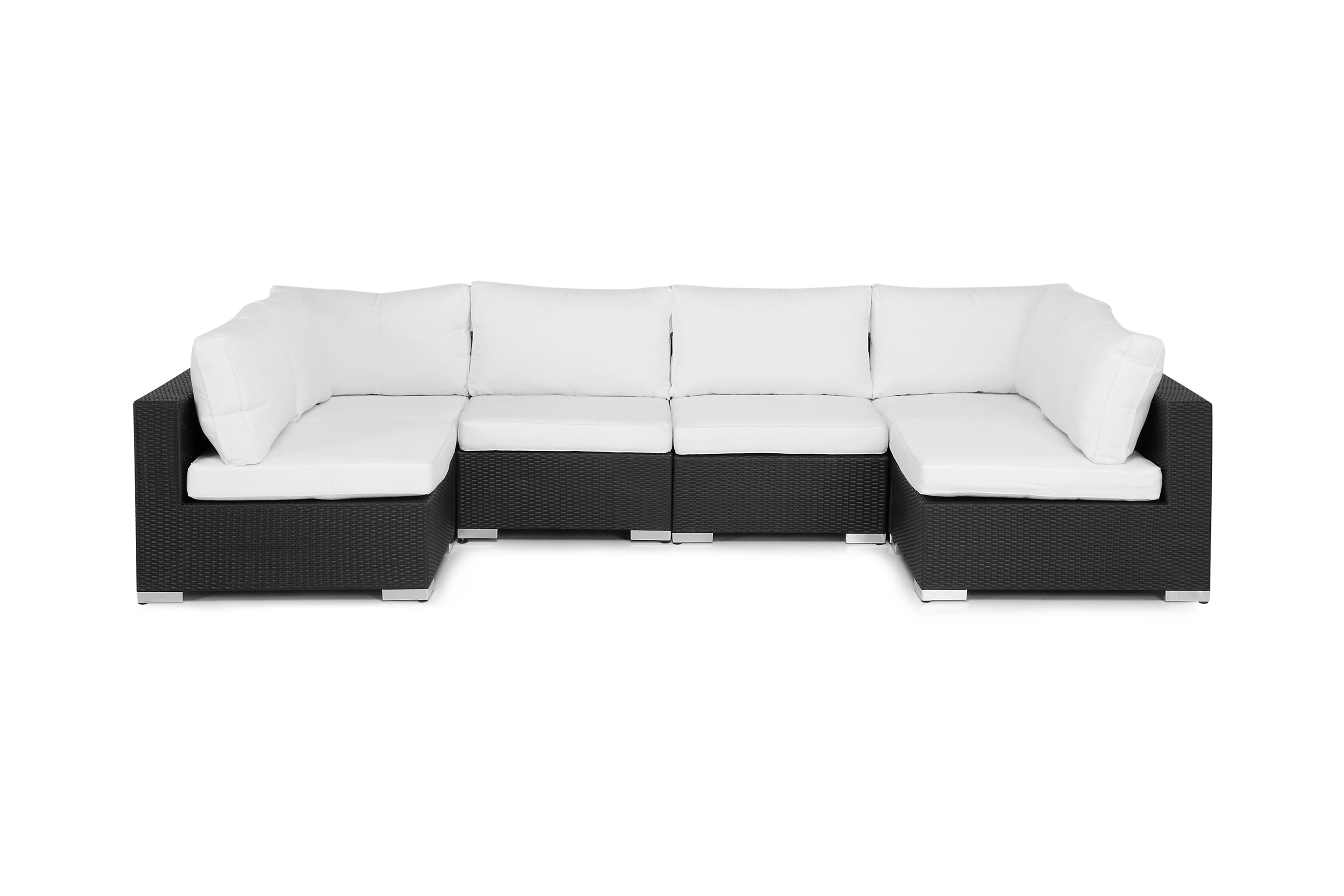 Loungesoffa Utomhus Utomhus Bahamas 6-sits Svart