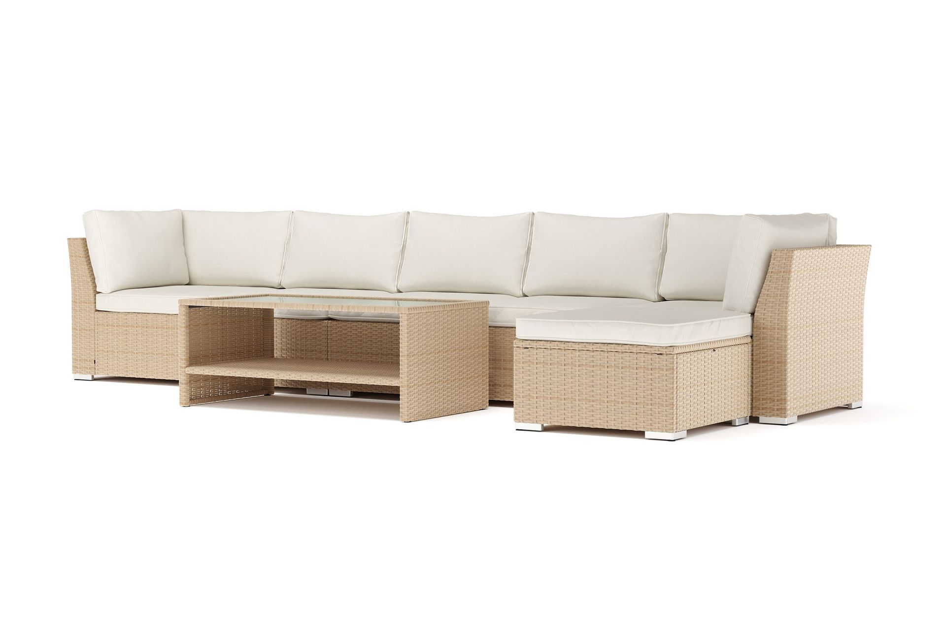 Wisconsin utomhus divansoffa 6-sits v&auml;ndbar - Beige
