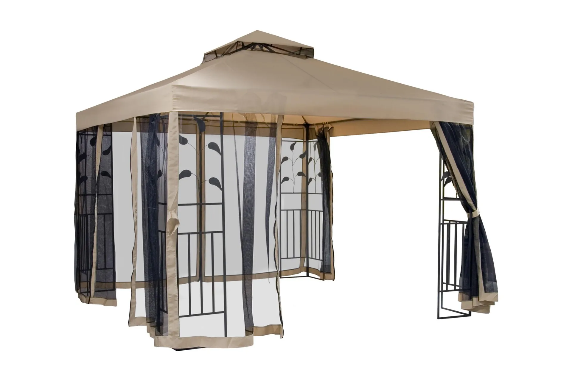 Leafie Paviljong 300x300 cm Stålram - Brun/Beige