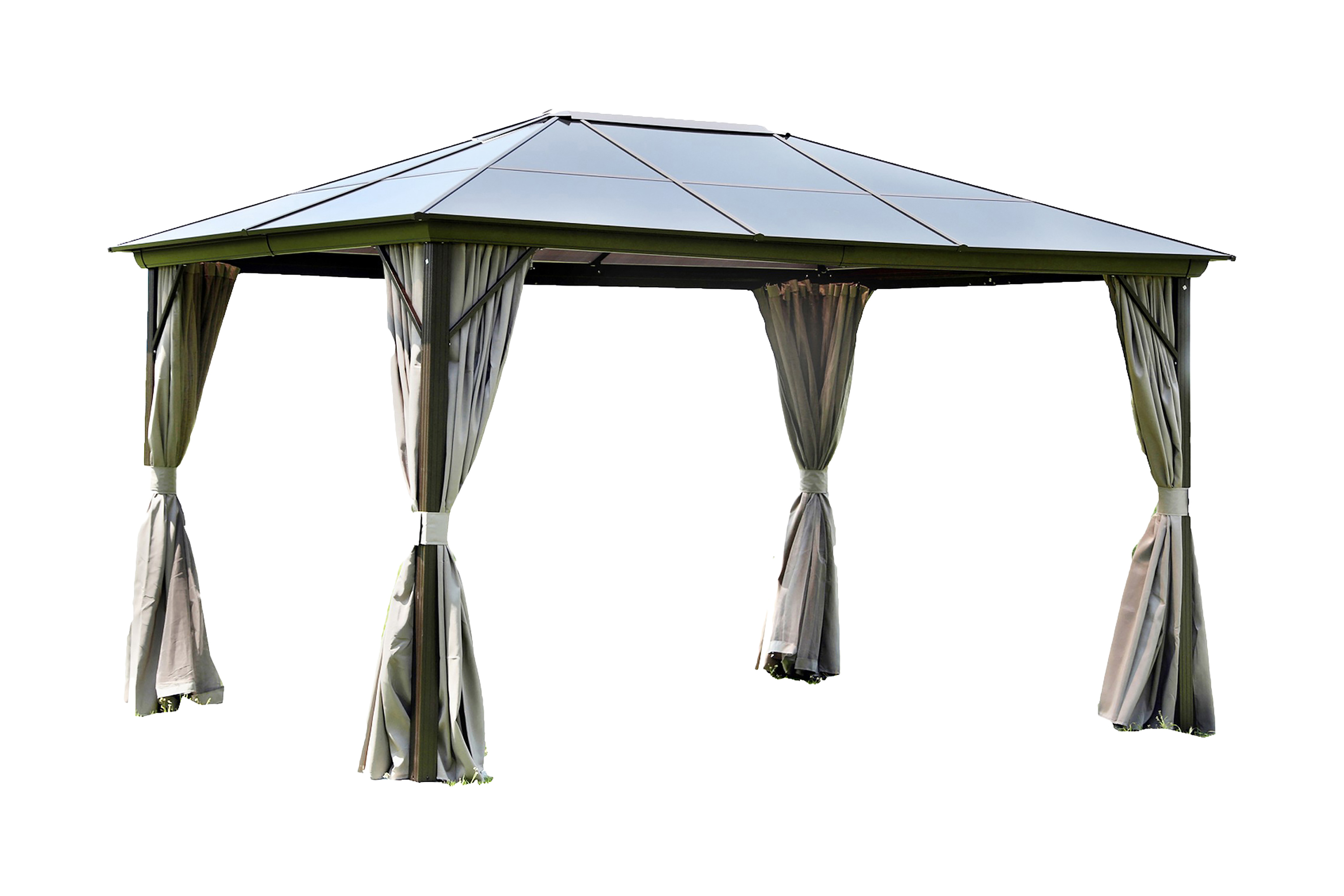 Paviljong Sunsetia 300x300x270 cm Polykarbonattak Brun/Beige
