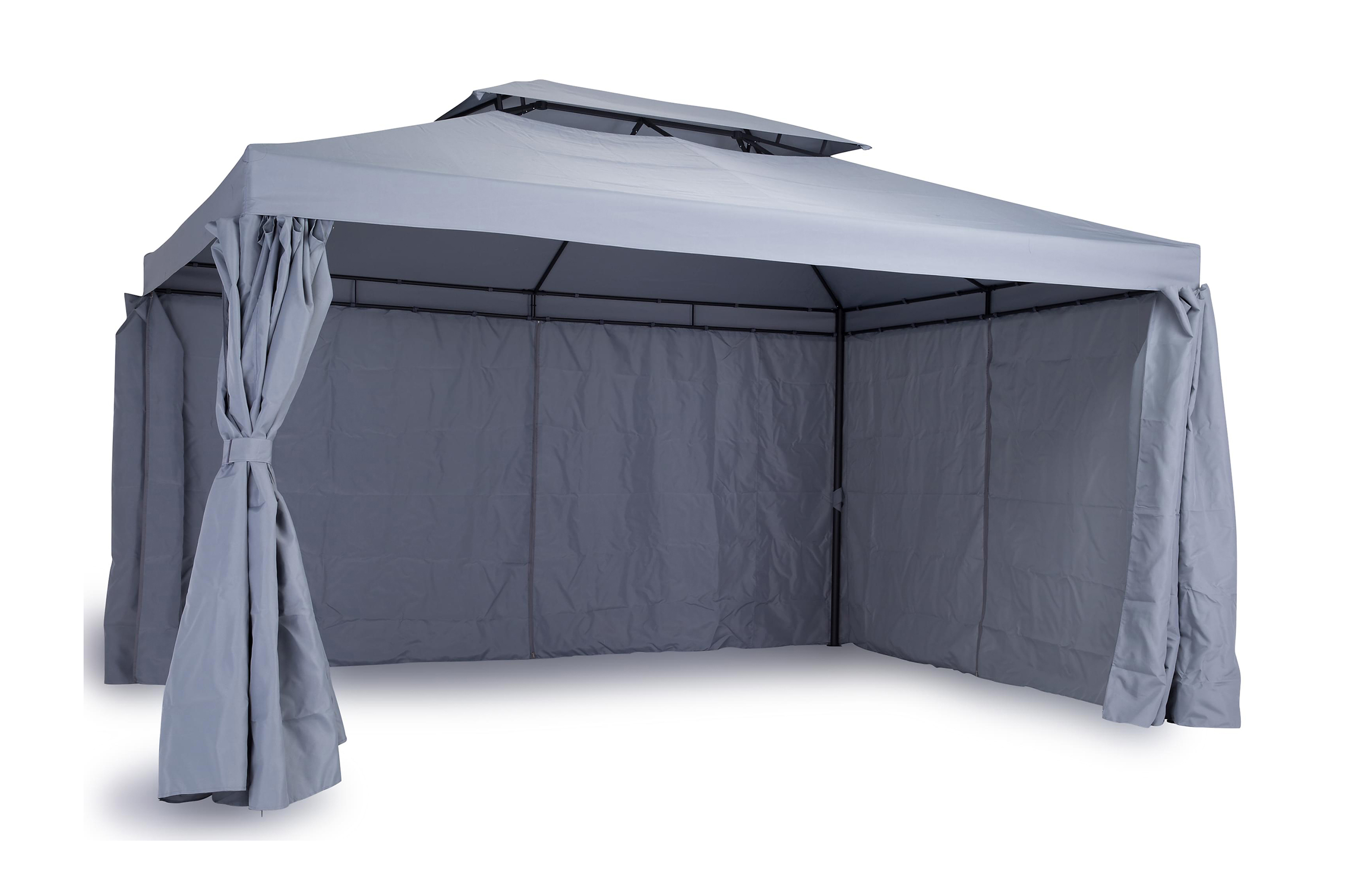 Paviljongpaket Bermuda 3x4 m inkl Paviljongväggar Ljusgrå