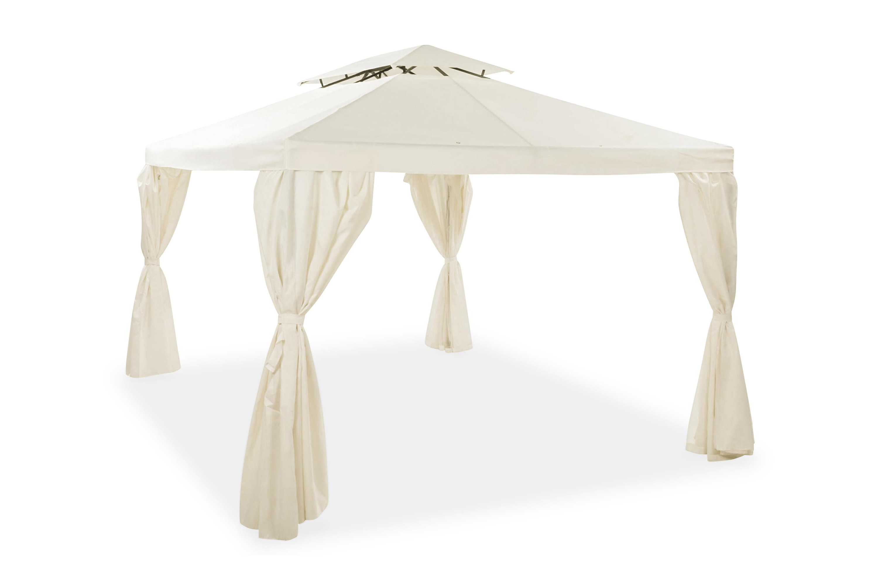 Väggar till Paviljong Bermuda 3x4 m Beige/Vit