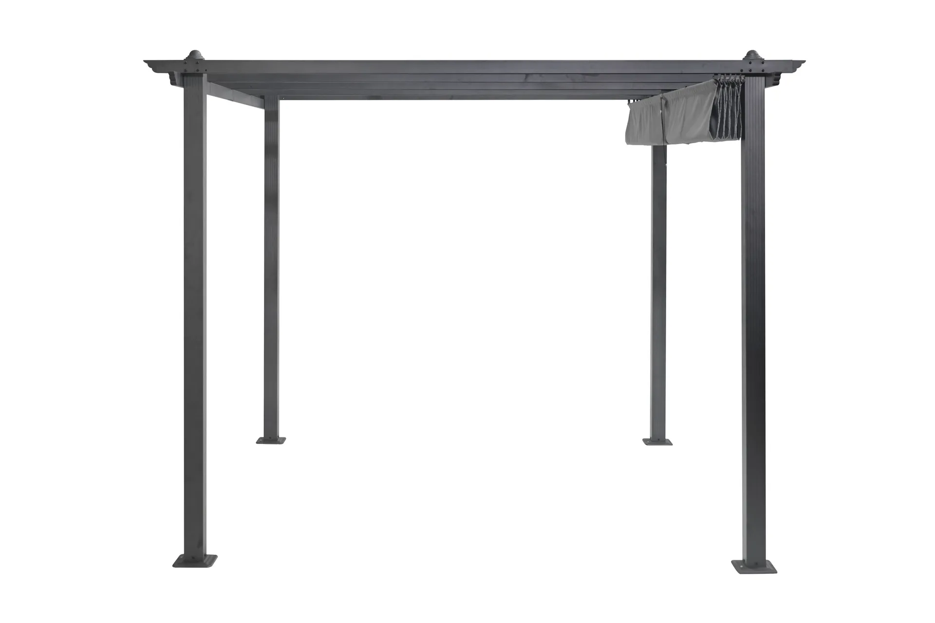 Porto Pergola 3x3 m i aluminium med tak för solskydd – Mörkgrå