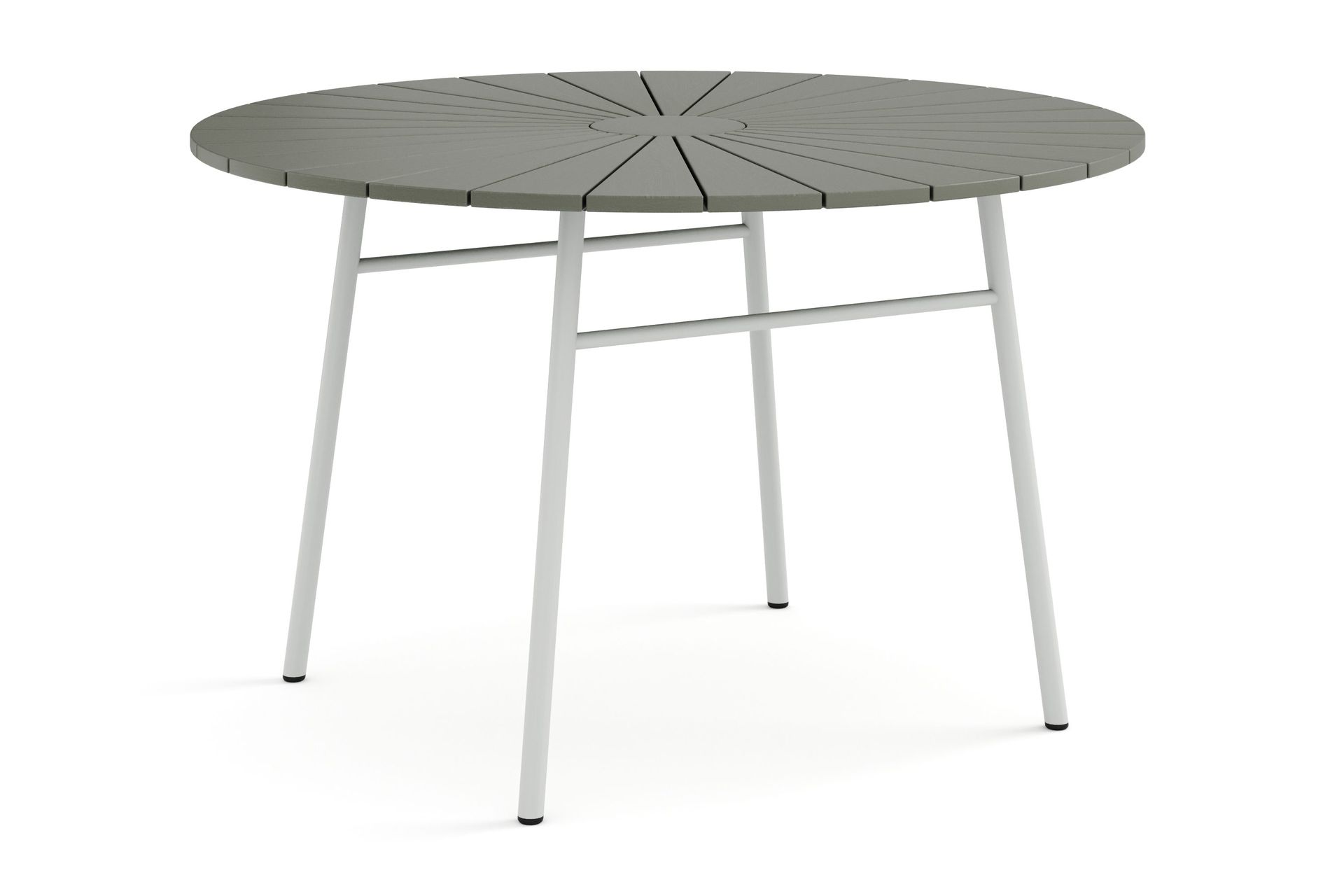 Tunis Runt Matbord utomhus 120 cm i aluminium metall - Grå/Vit