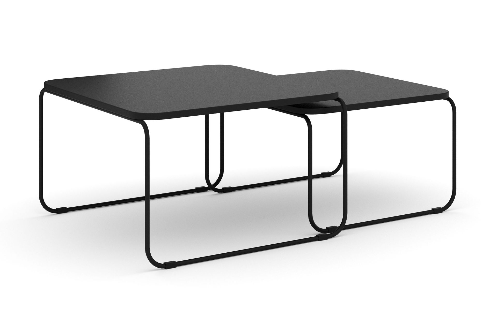 Usteryd Fyrkantigt satsbord utomhus 70x41x70 cm i st&aring;l / Metall - Svart
