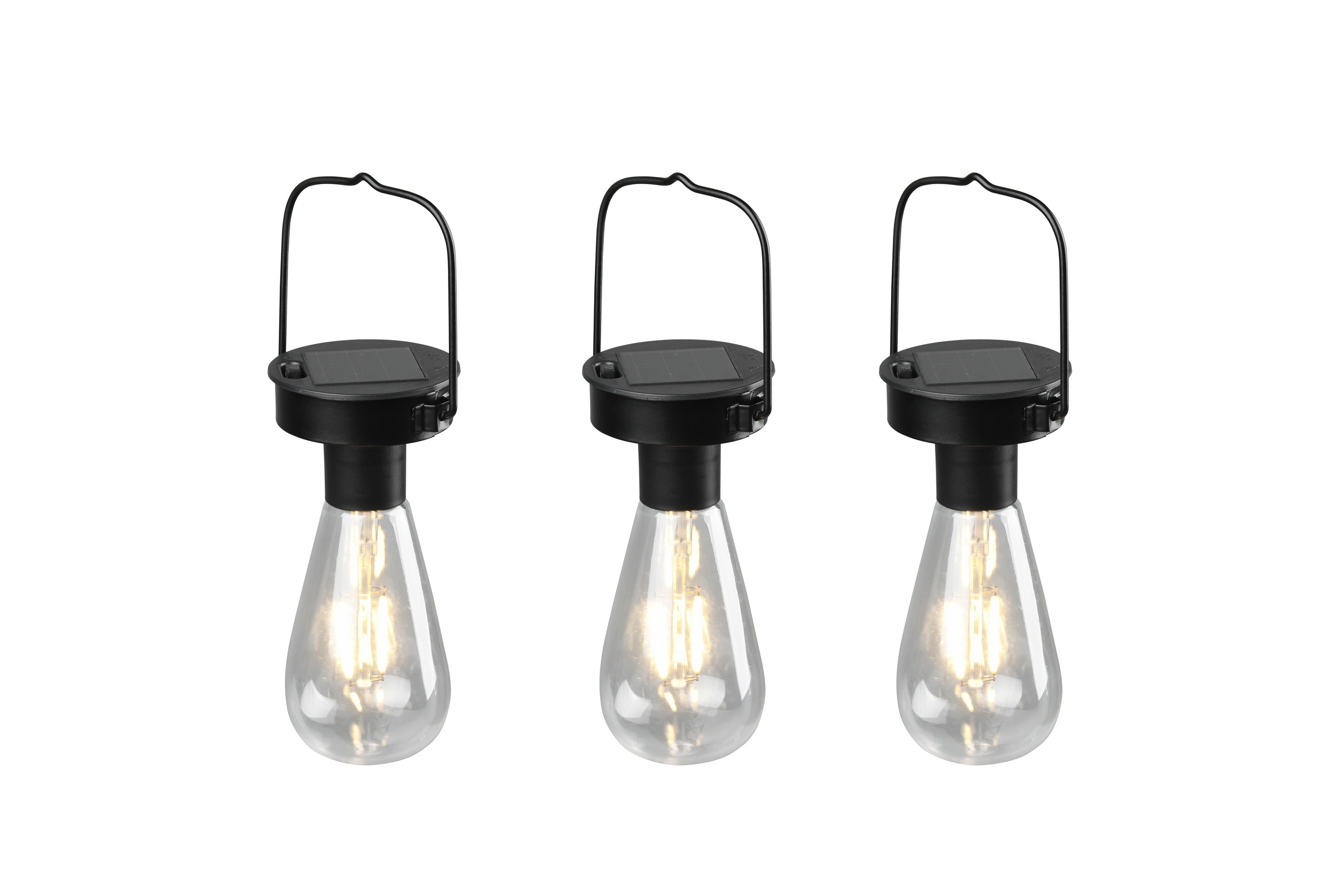 Campus solar taklampor 3-pack mattsvart, skymningsreläMatt svart