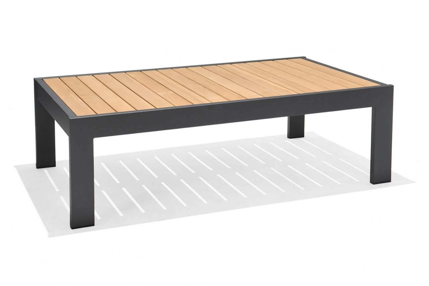 Palau Caf&eacute;bord och Loungebord Utomhus 143 cm Teak Tr&auml; - Gr&aring;