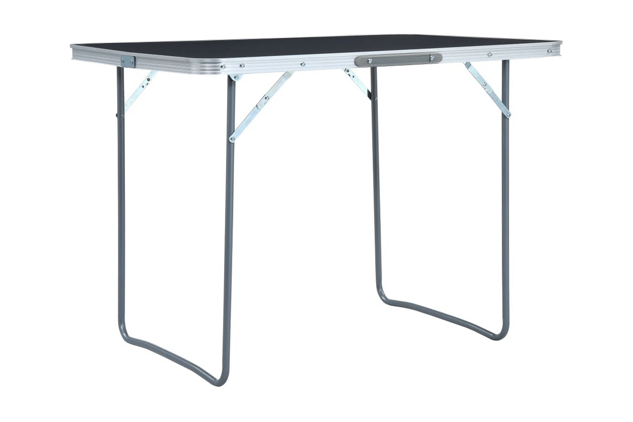 Hopfällbart campingbord grå aluminium 120x60 cm - Grå 48173
