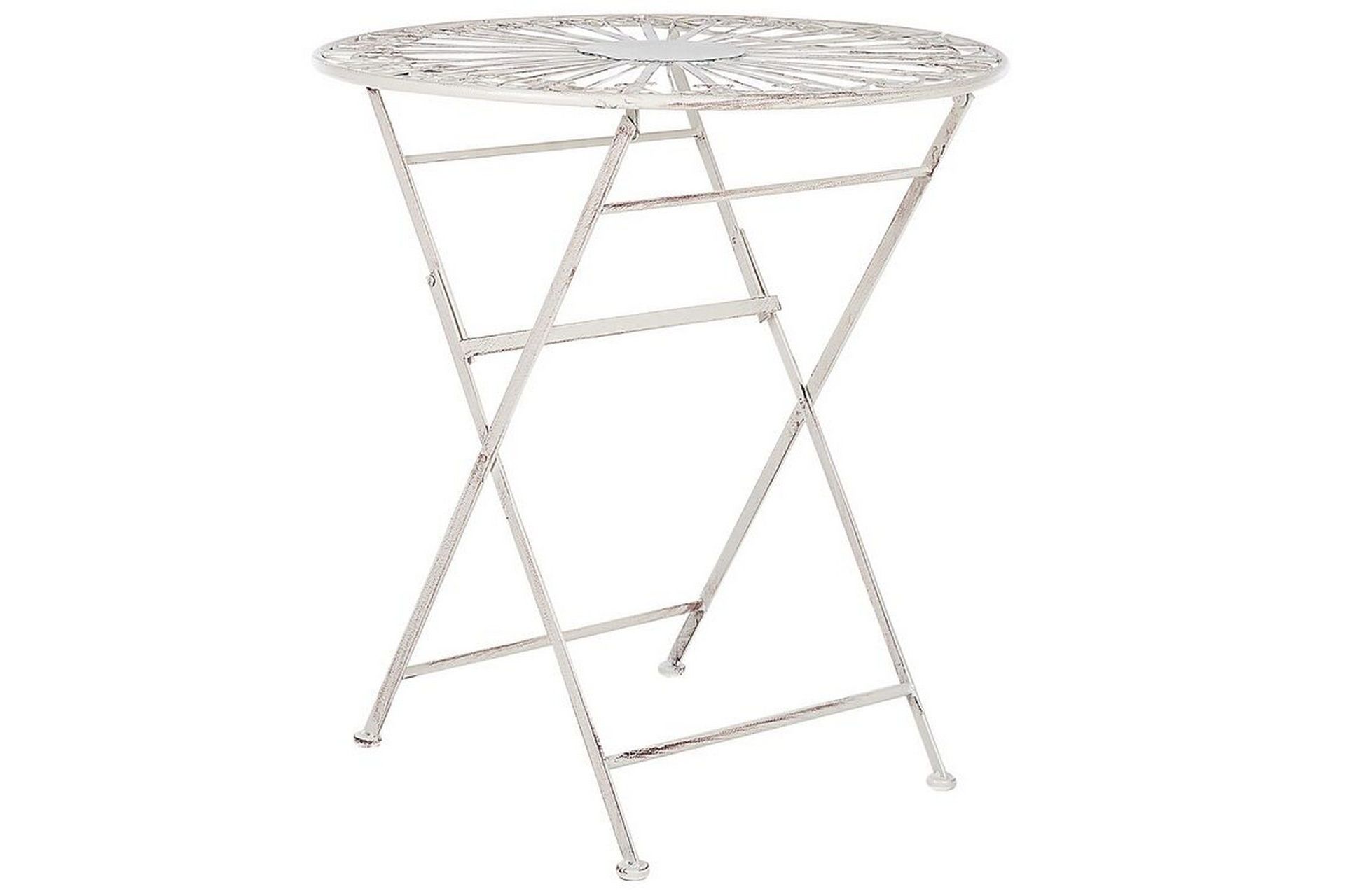 Dursley Runt Hopf&auml;llbart Caf&eacute;bord och Kaffebord Utomhus 45 cm Metall - Vit