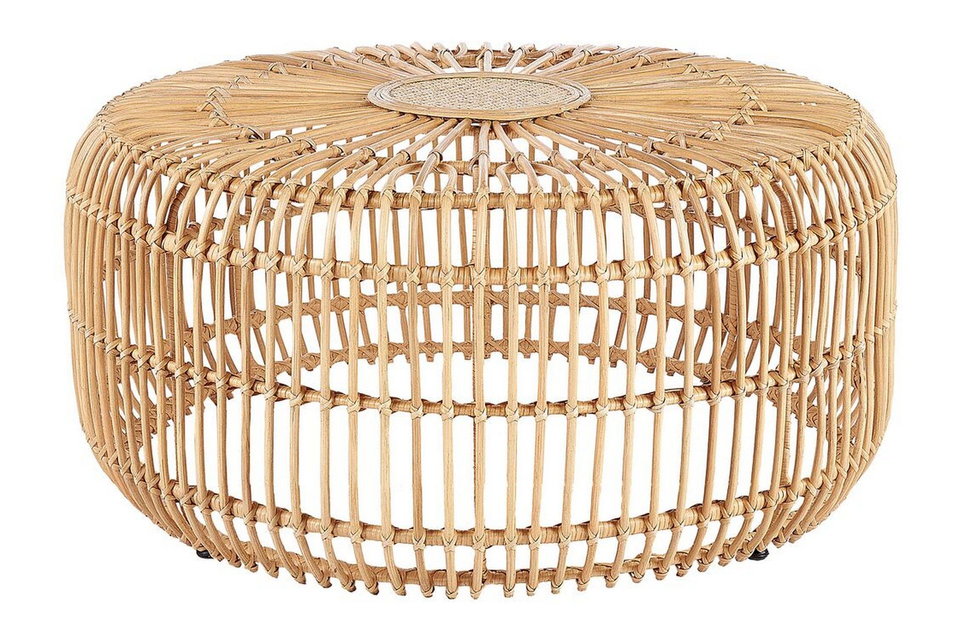 Hartnoy Runt Sidobord och Avlastningsbord Utomhus 85 cm Konstrotting - Beige/Natural