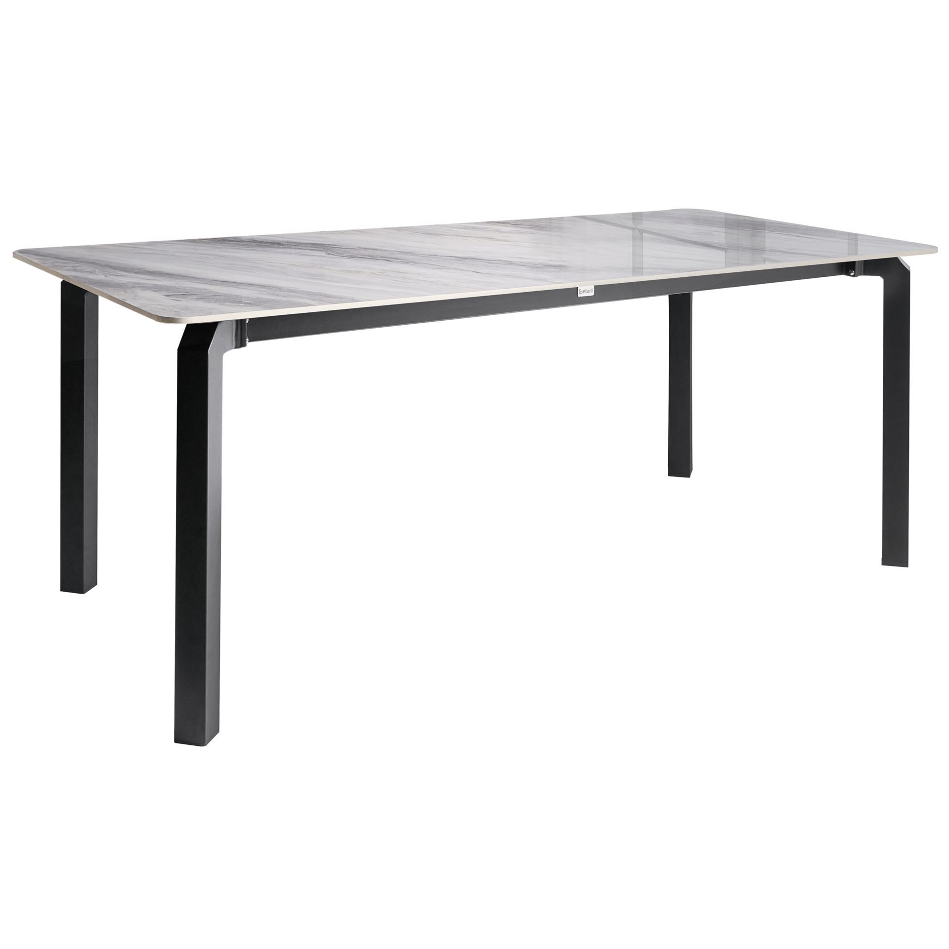 Matbord utomhus Feletto 90x180 cm Sten - Grå/Svart