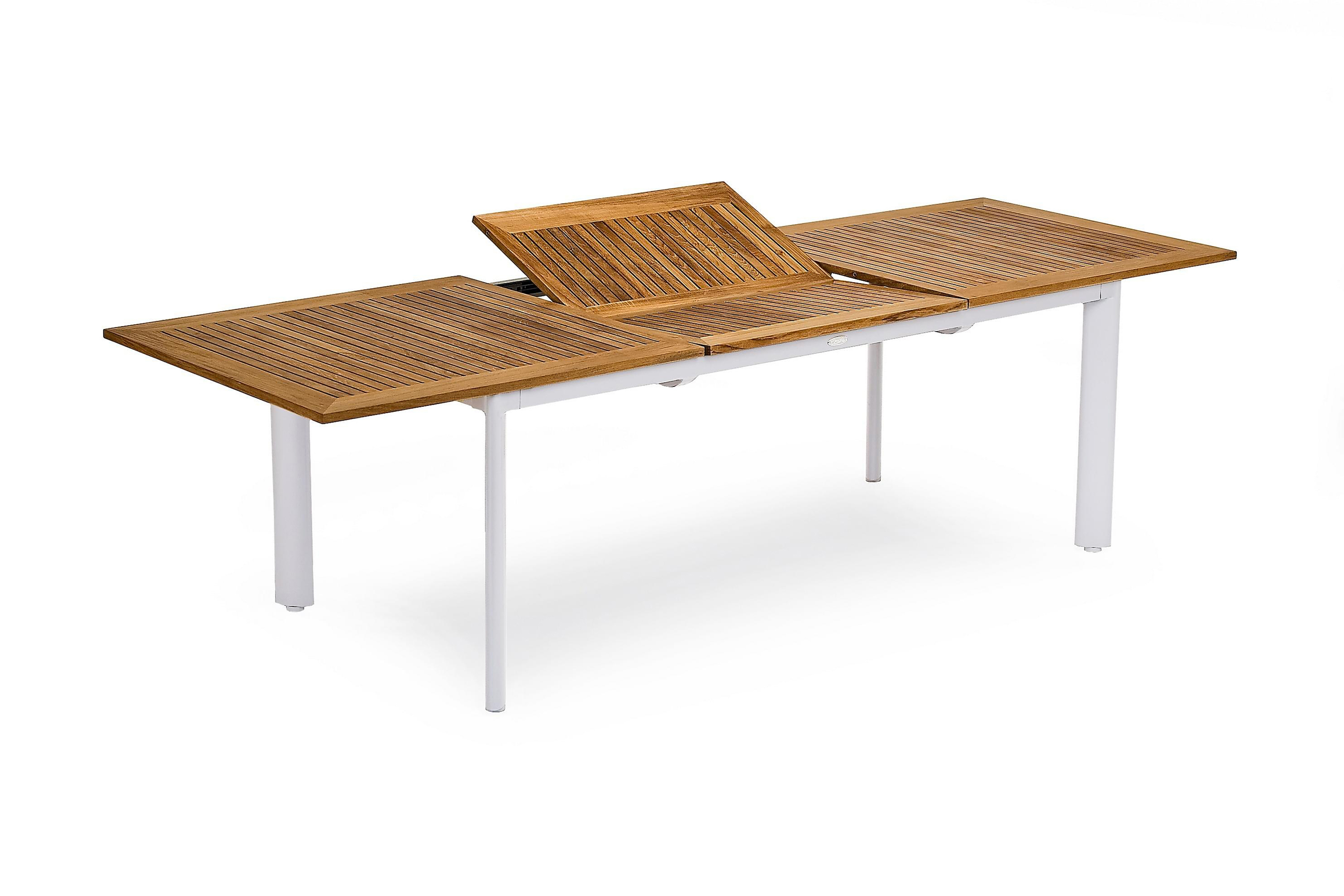 Matbord Utomhus Nydala Förlängningsbart 200-280x96 cm Teak/Vit Hillerstorp