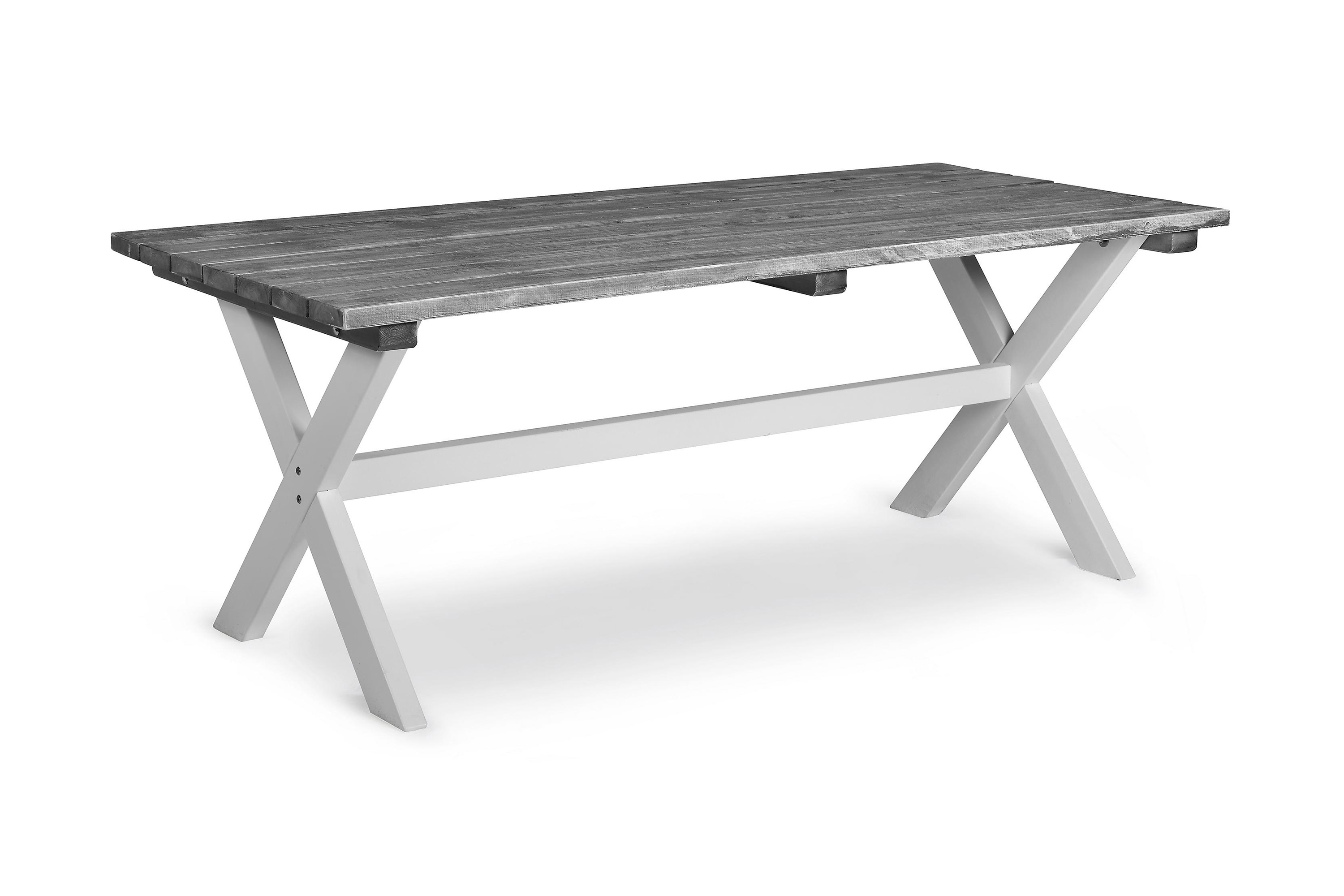 Matbord Utomhus Shabby Chic 195x86 cm GråVit Hillerstorp