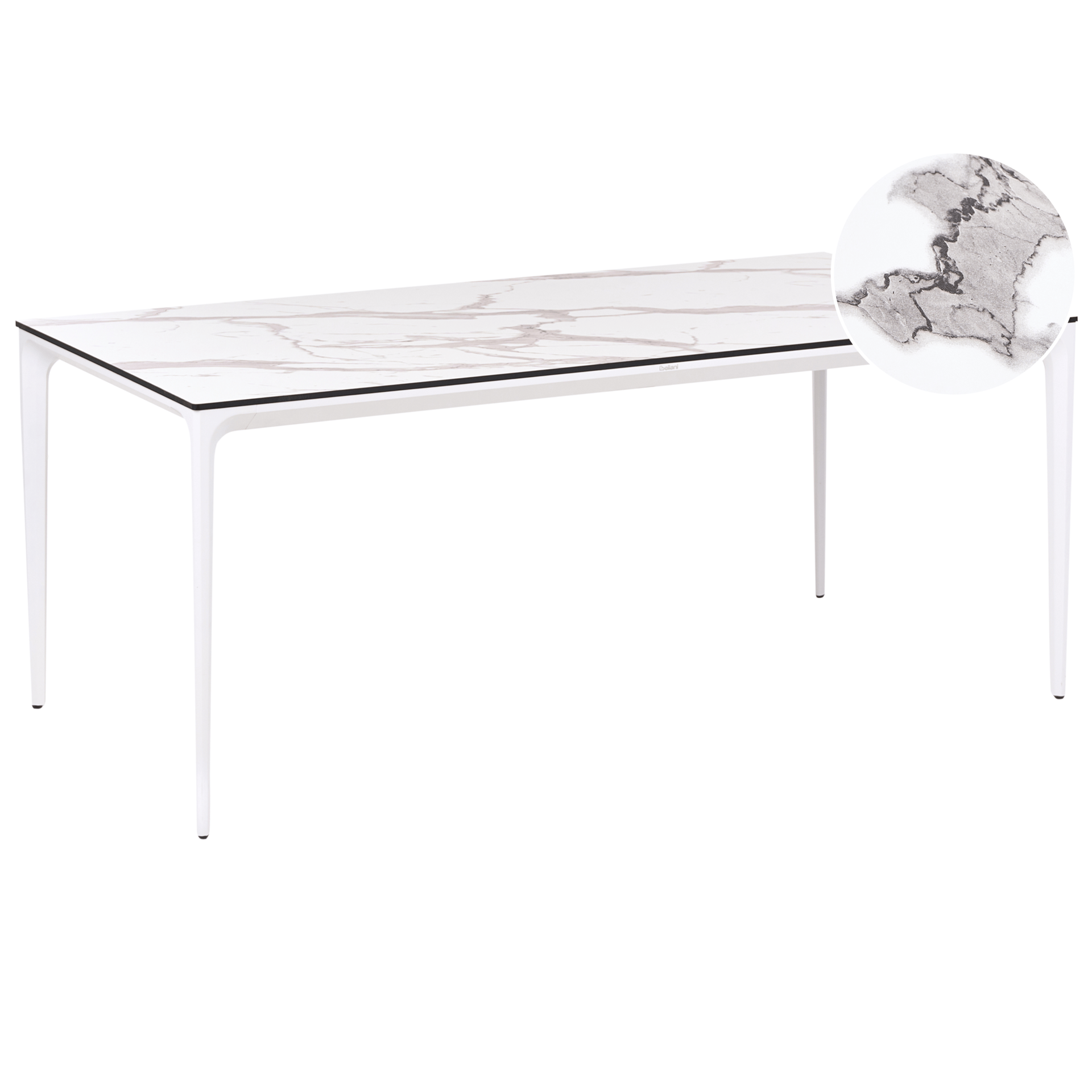 Matbord utomhus Sovareto 90x180 cm Marmoreffekt - Vit