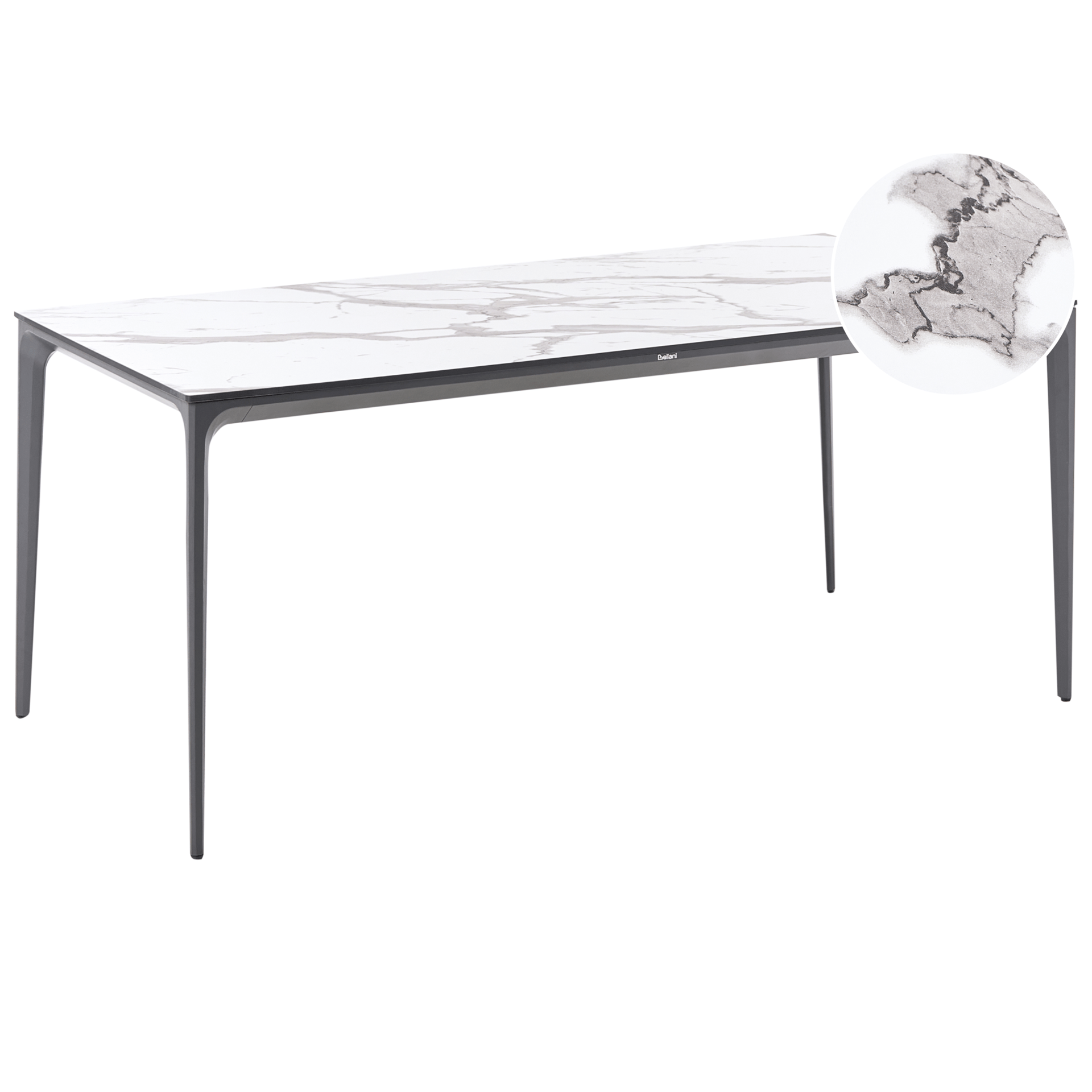 Matbord utomhus Sovareto 90x180 cm Marmoreffekt - Vit/Grå
