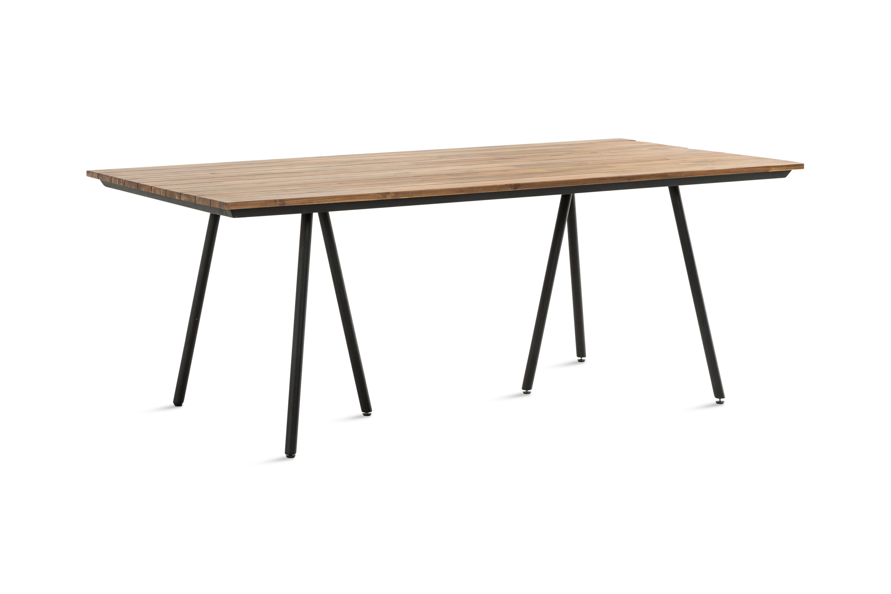 Trio Matbord Utomhus 200x100 cm Utebord för Uteplats AkaciaträSvart Akacia