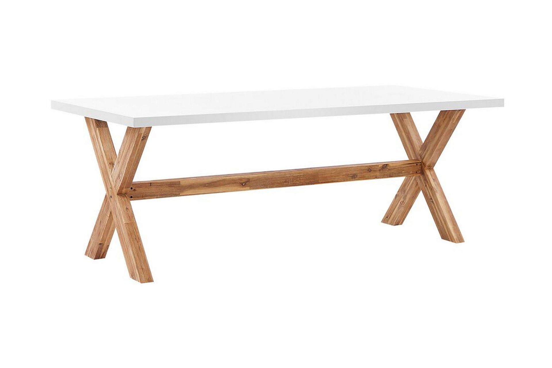 Trädgårdsbord 200 x 100 cm vit OLBIA - Vit