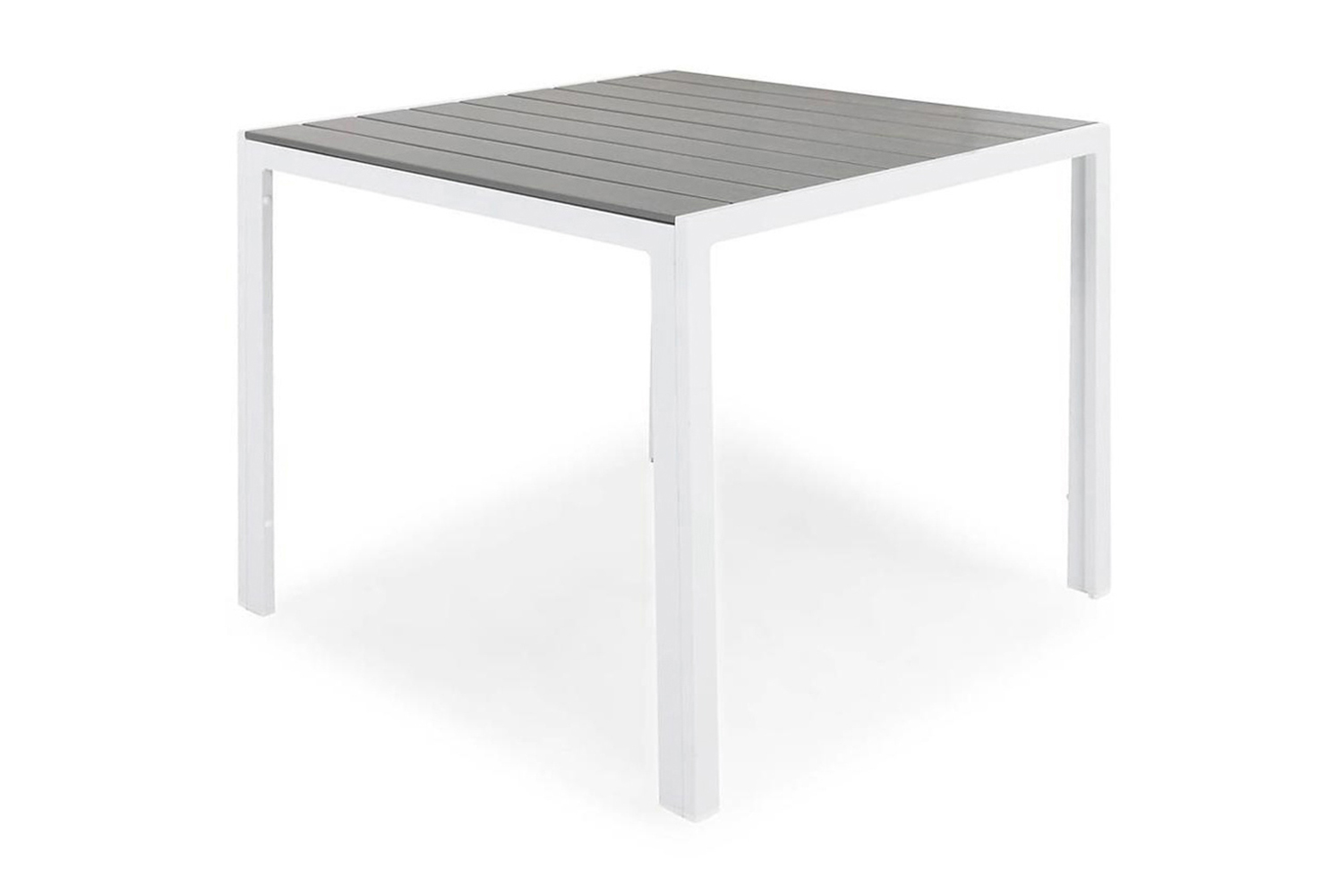 Tunis Utebord 90x90 cm Litet Matbord Utomhus för Uteplats i Aintwood GråVit