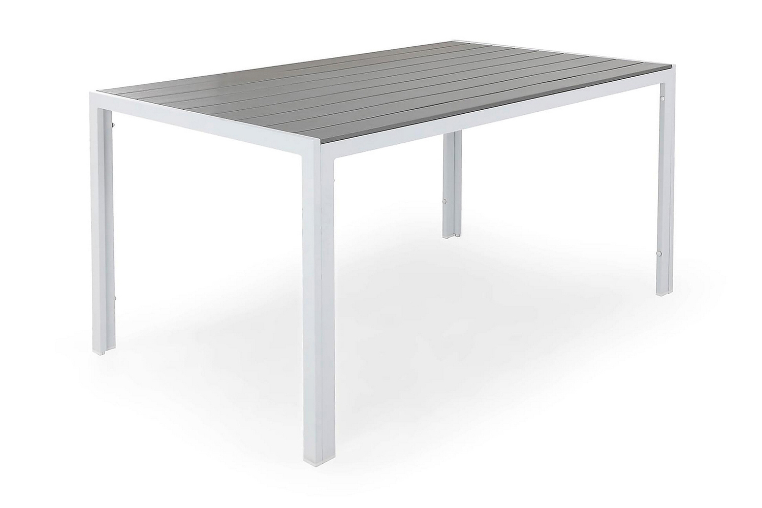 Tunis Utebord Matbord Utomhus 150x90 cm Trädgårdsbord för Uteplats och Altan Vit Grå