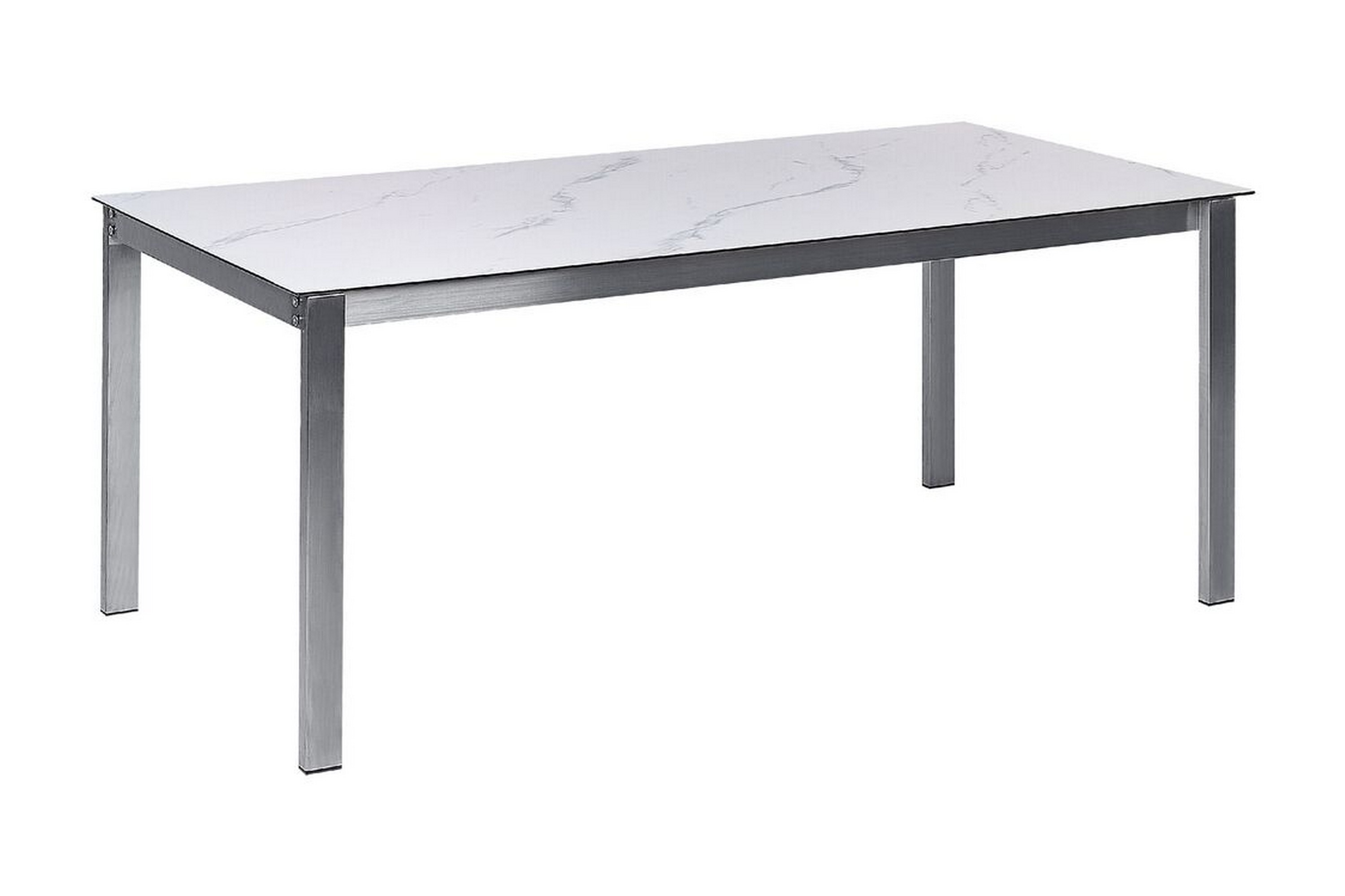 Matbord Utomhus Zervo 180x90 cm Vit/Silver