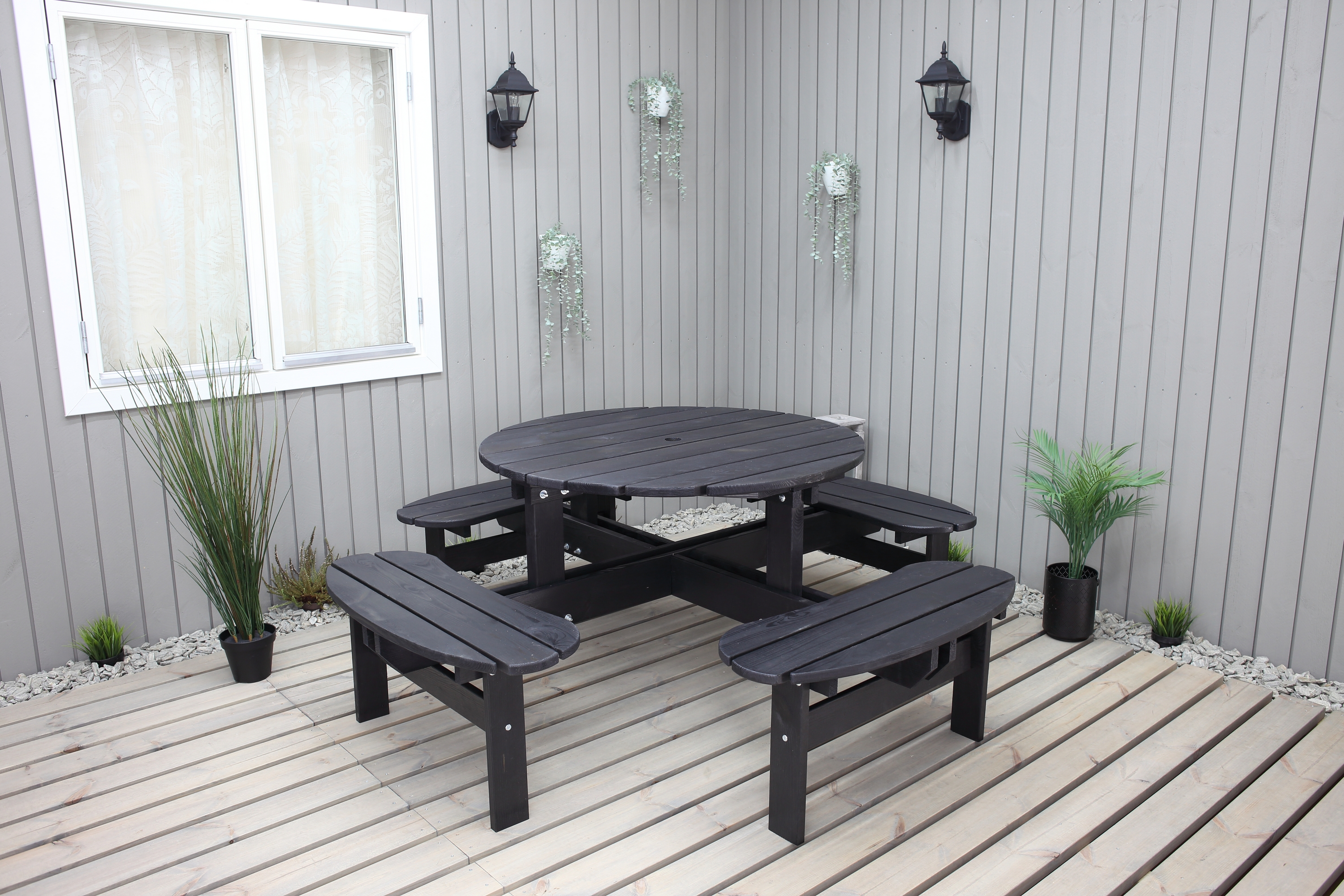 Picknickbord Rogolo 199 cm Kaffesvart