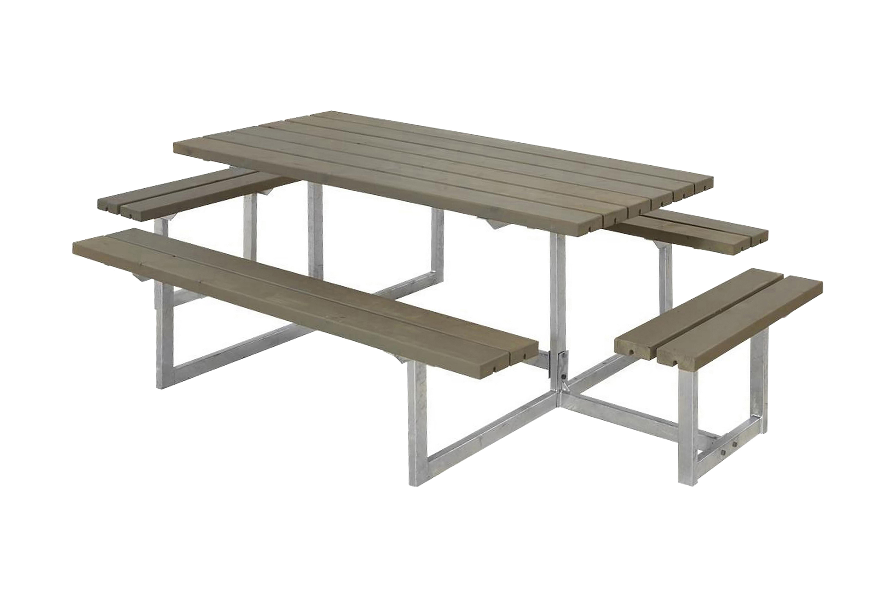 PLUS Basic bord-och bänkset komplett med 2 påbyggnader Gråbrun