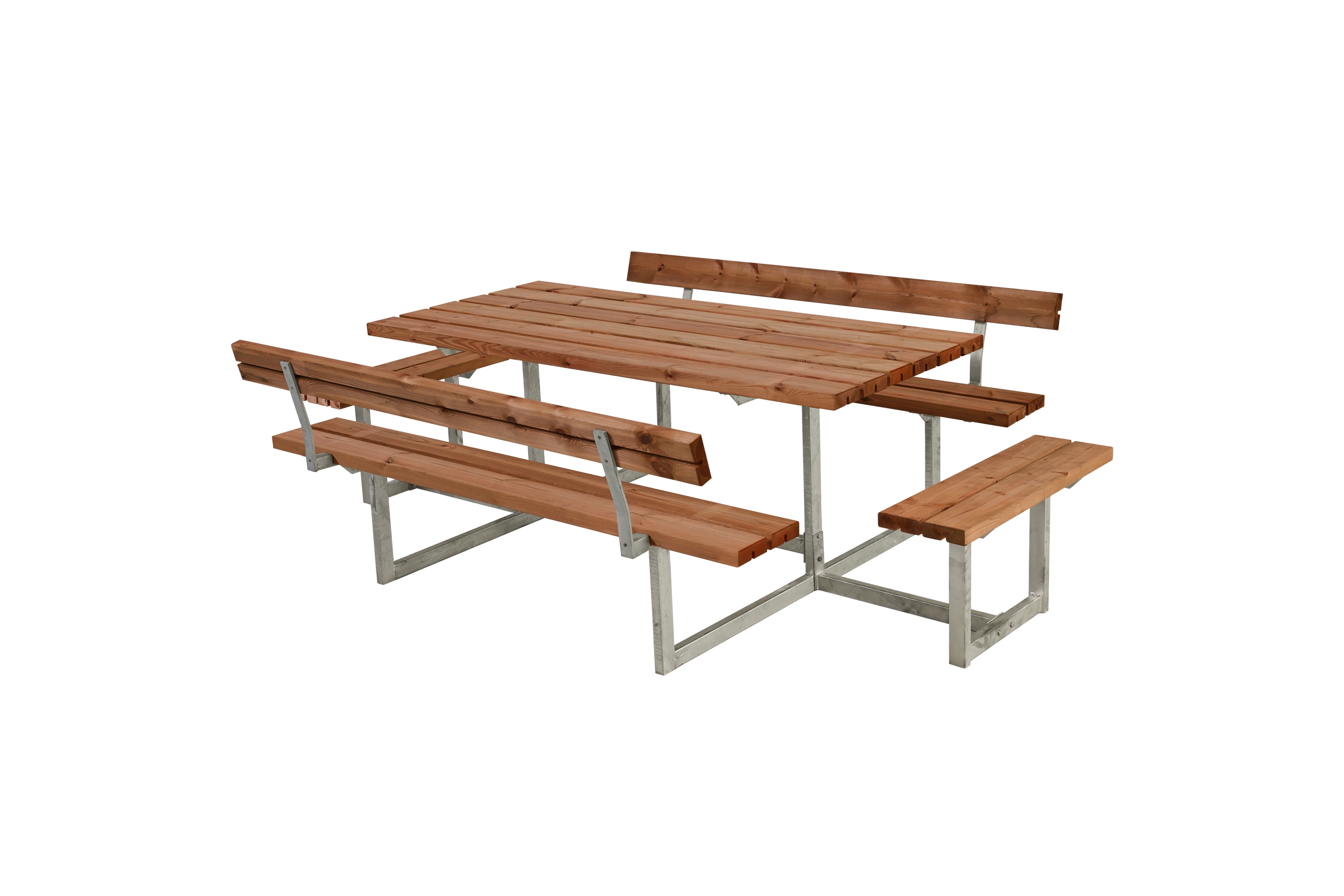 PLUS Basic Bord/Bänkset med 2 Ryggstöd och 2 påbyggnader 260 Teak