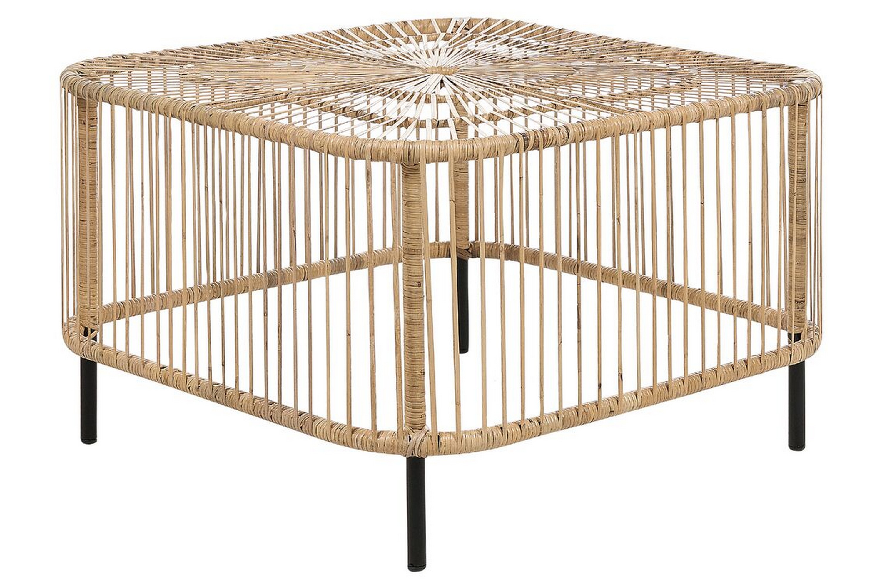 Sidobord Utomhus Rimouski 67x67 cm Natural/Svart