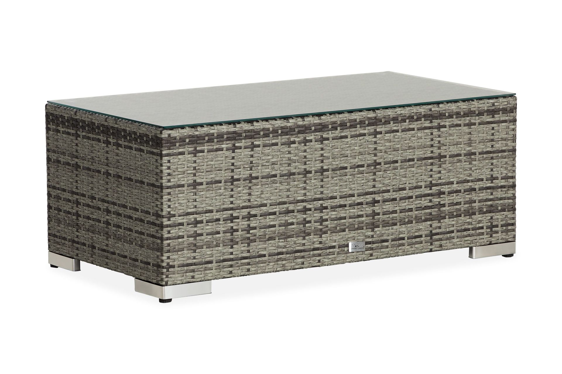 Bahamas Loungbord och Soffbord Utomhus 113 cm Konstrotting Glas - Gr&aring;