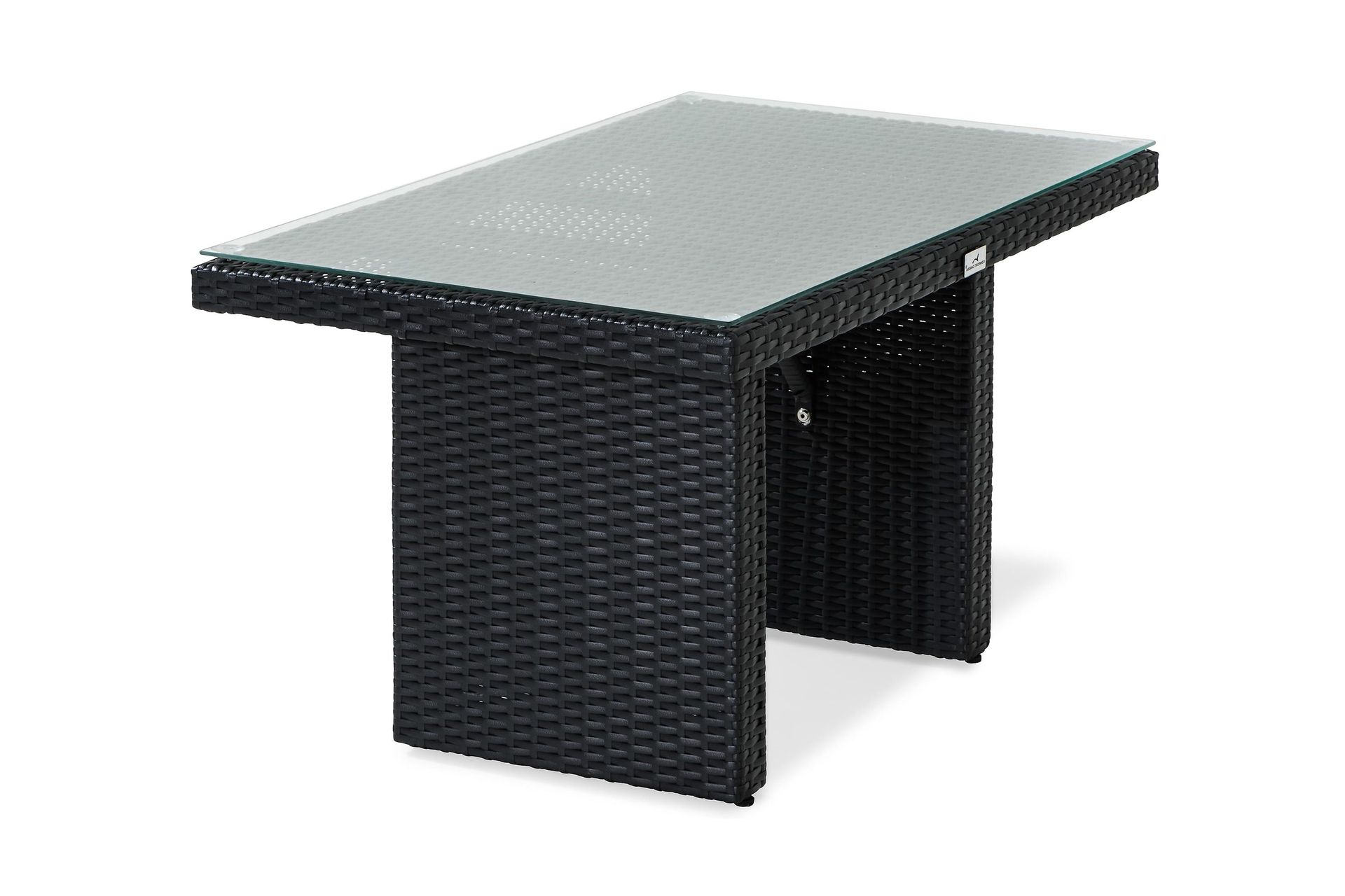 Bahamas Loungebord och Soffbord Utomhus 100 cm Konstrotting Glas - Svart