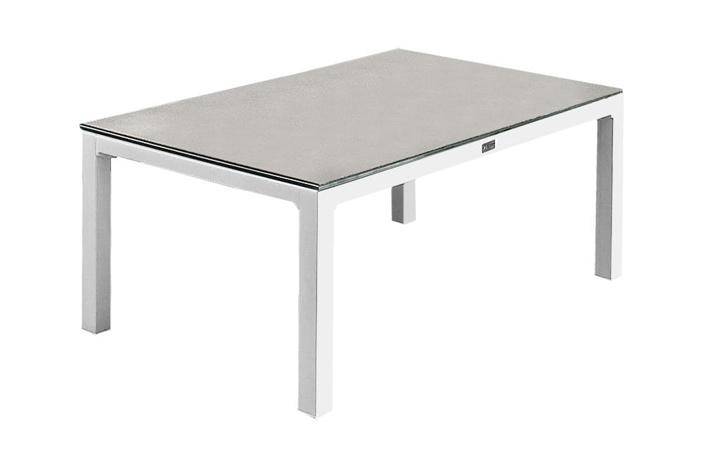 copacabana soffbord och loungebord utomhus 120 cm aluminium glas - grå/vit