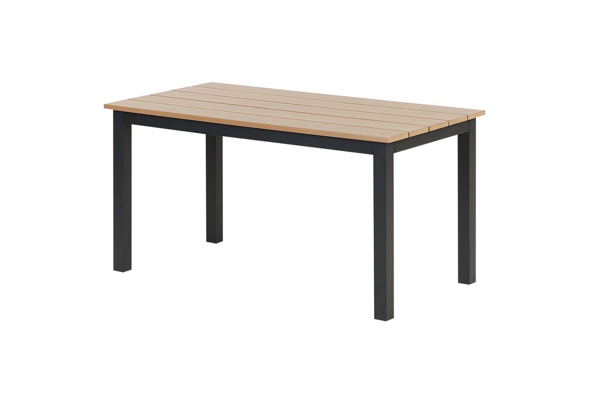 Trädgårdsbord Messina Ljus trä/svart, 52x96x50 cm - Ljus trä/svart, 52x96x50 cm